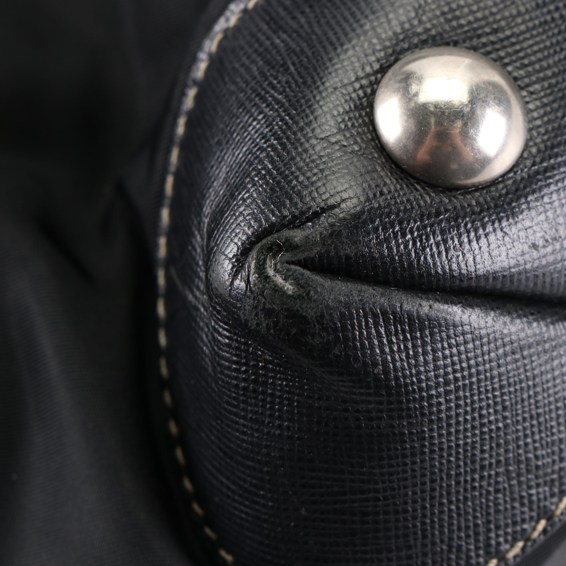 Prada Tessuto Tote in Black Nylon and Saffiano Leather