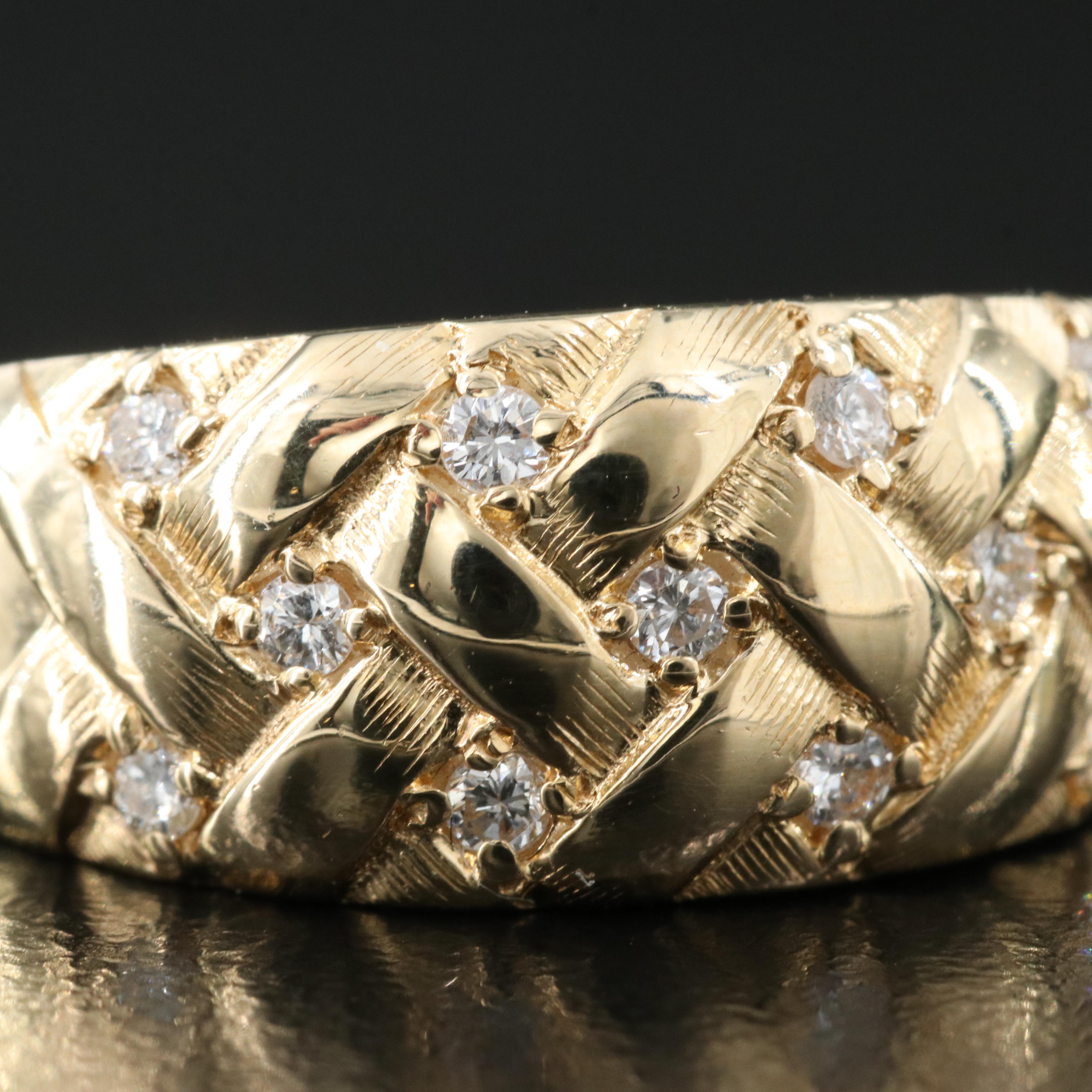 14K 0.23 CTW Diamond Ring with Woven Detail