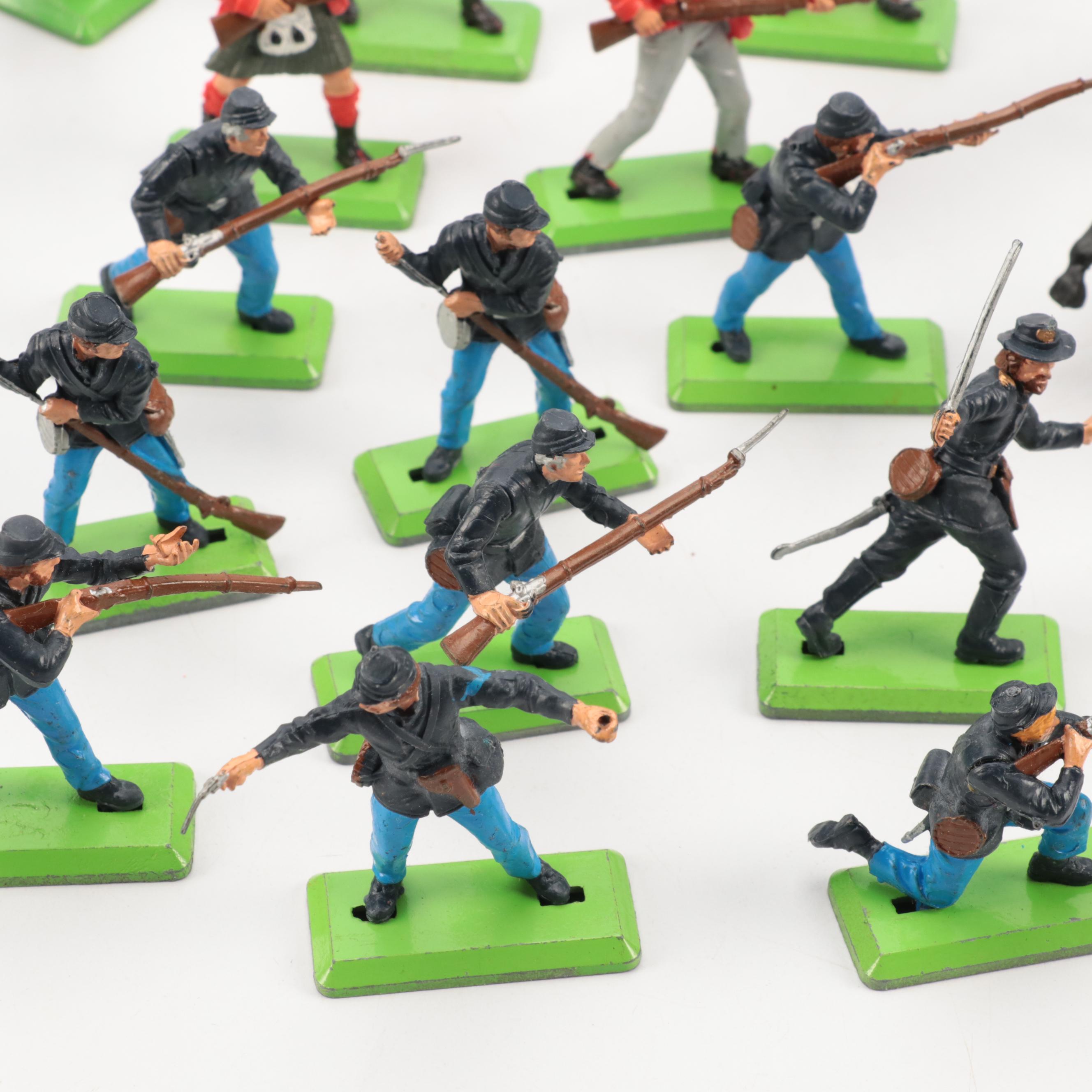 Britains Civil War, British with Other Toy Soldiers and Trees