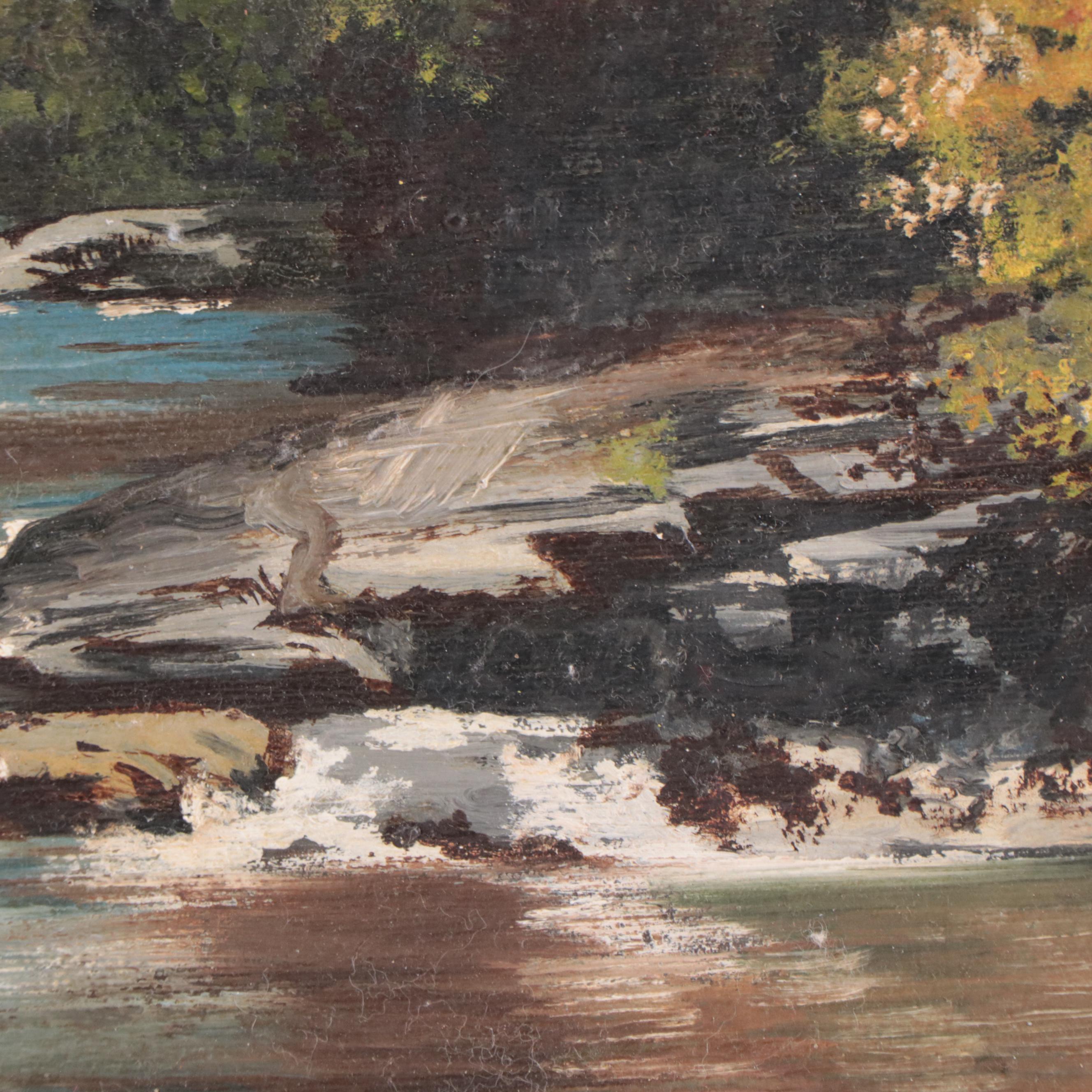 Oil Painting of River Landscape "Ontario Northland," 1982