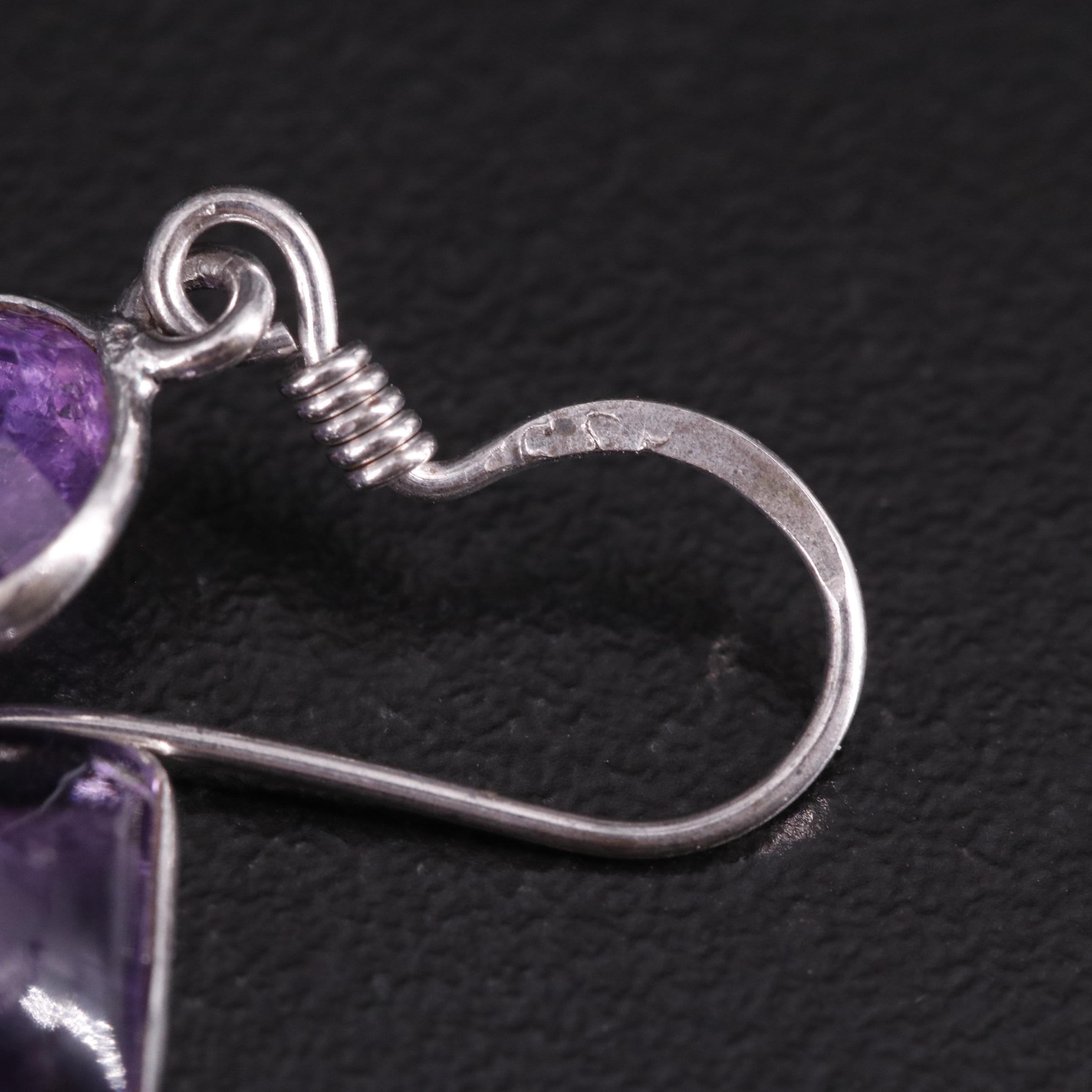 Sterling Amethyst Drop Earrings