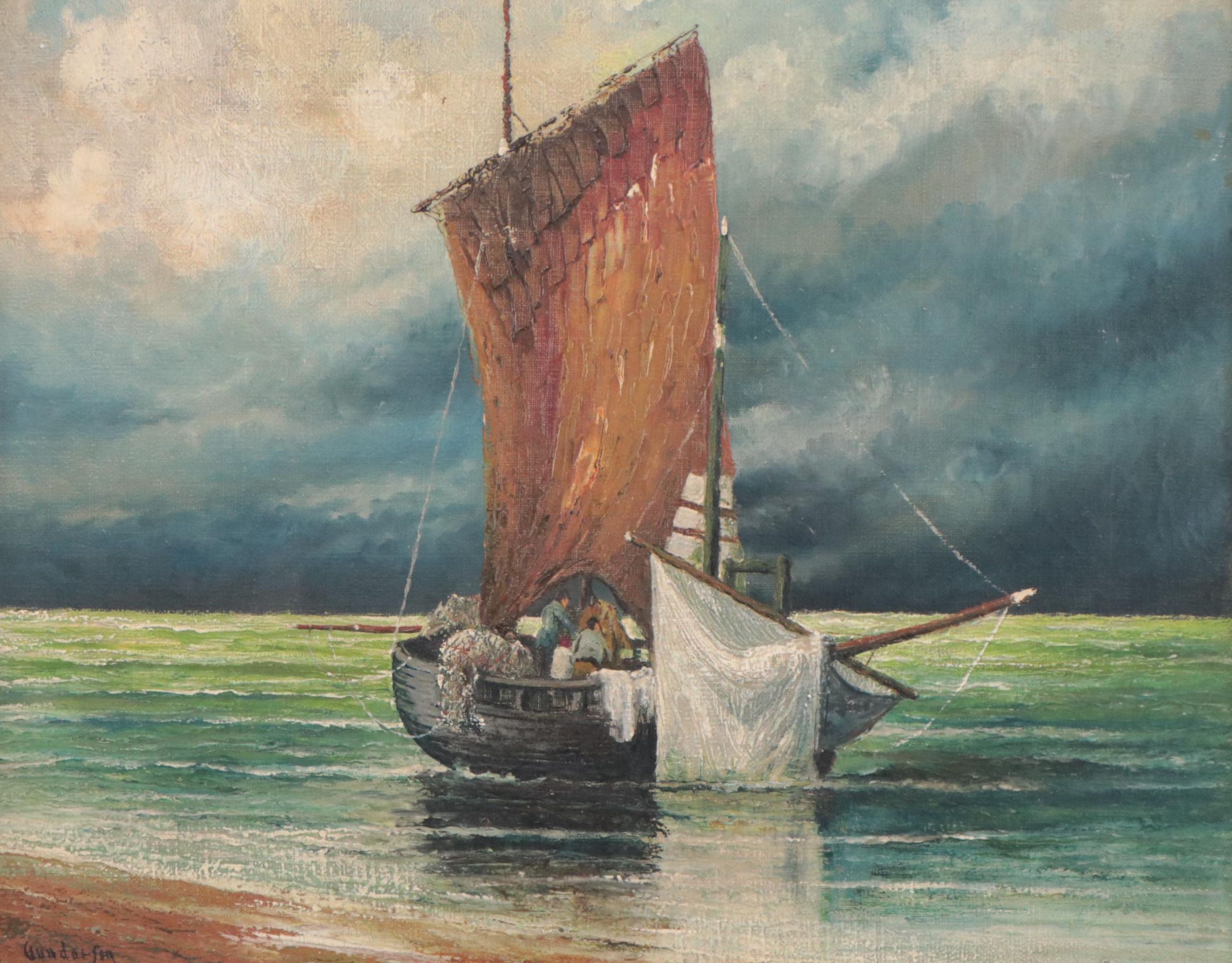 Gunderson Nautical Oil Painting