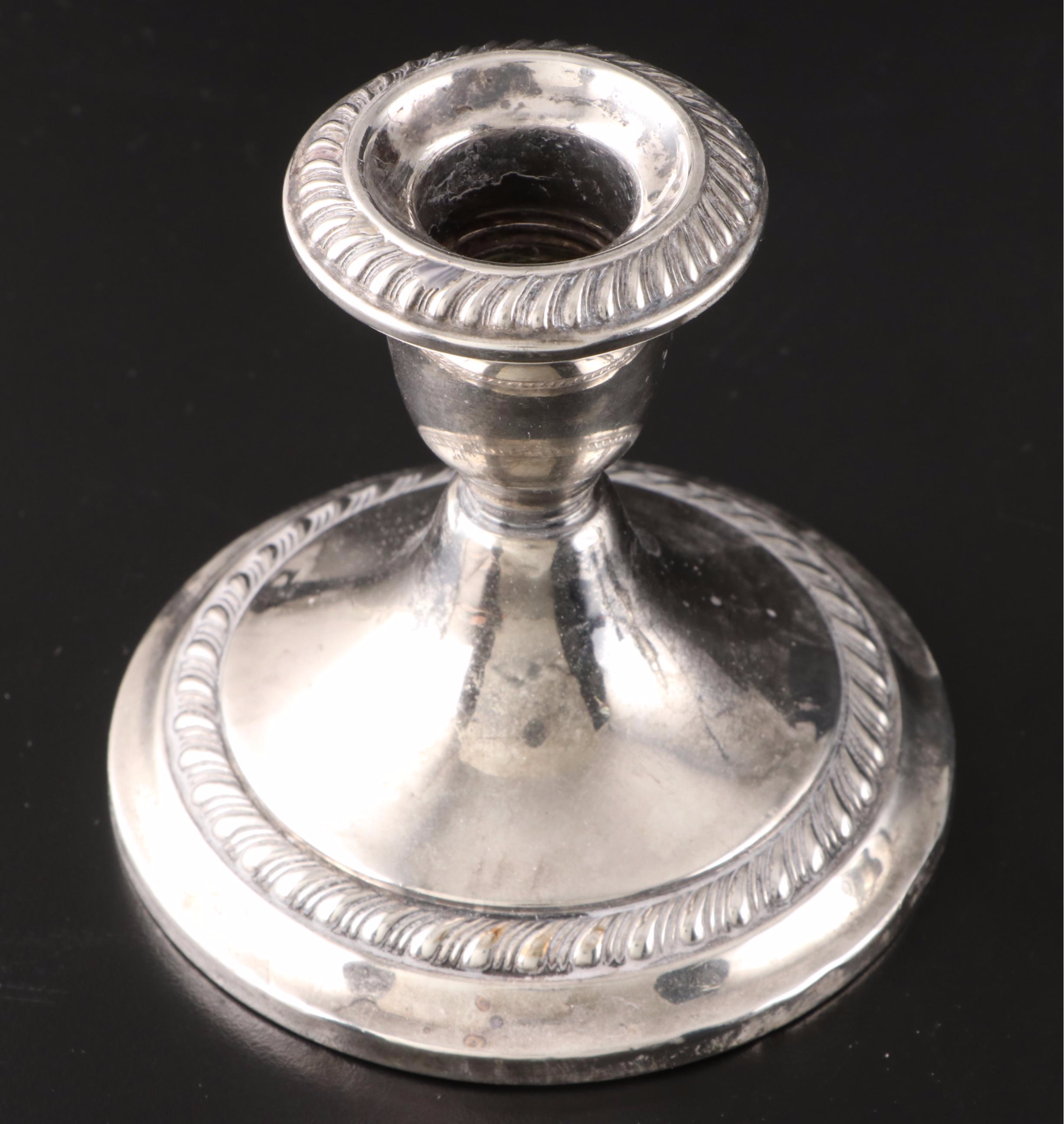 Gorham Sterling Silver Candlestick with Other Sterling Silver Tableware