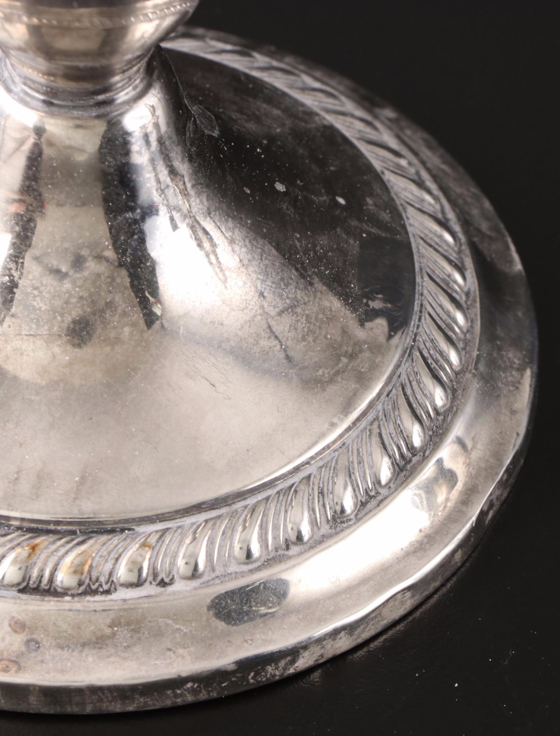 Gorham Sterling Silver Candlestick with Other Sterling Silver Tableware