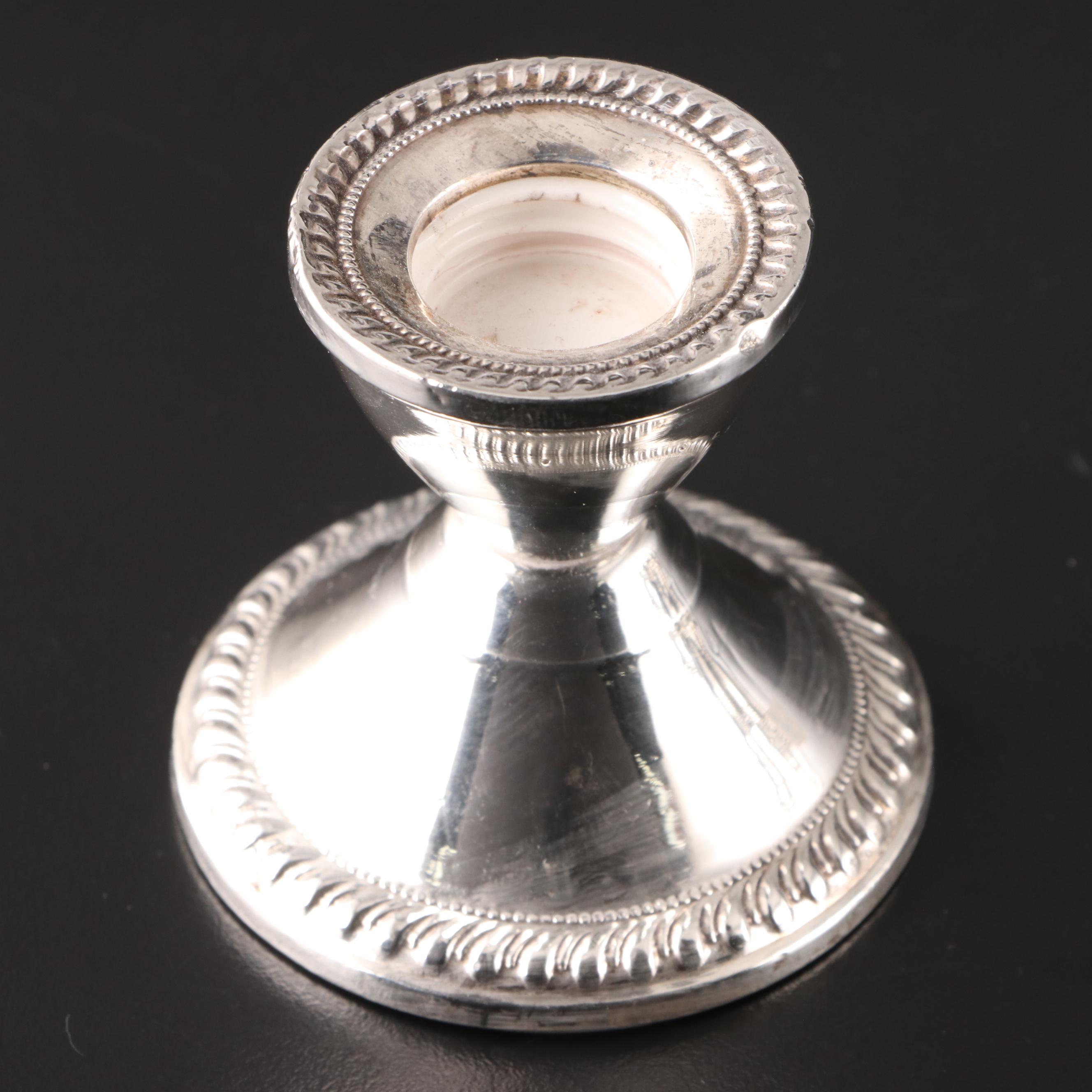 Gorham Sterling Silver Candlestick with Other Sterling Silver Tableware