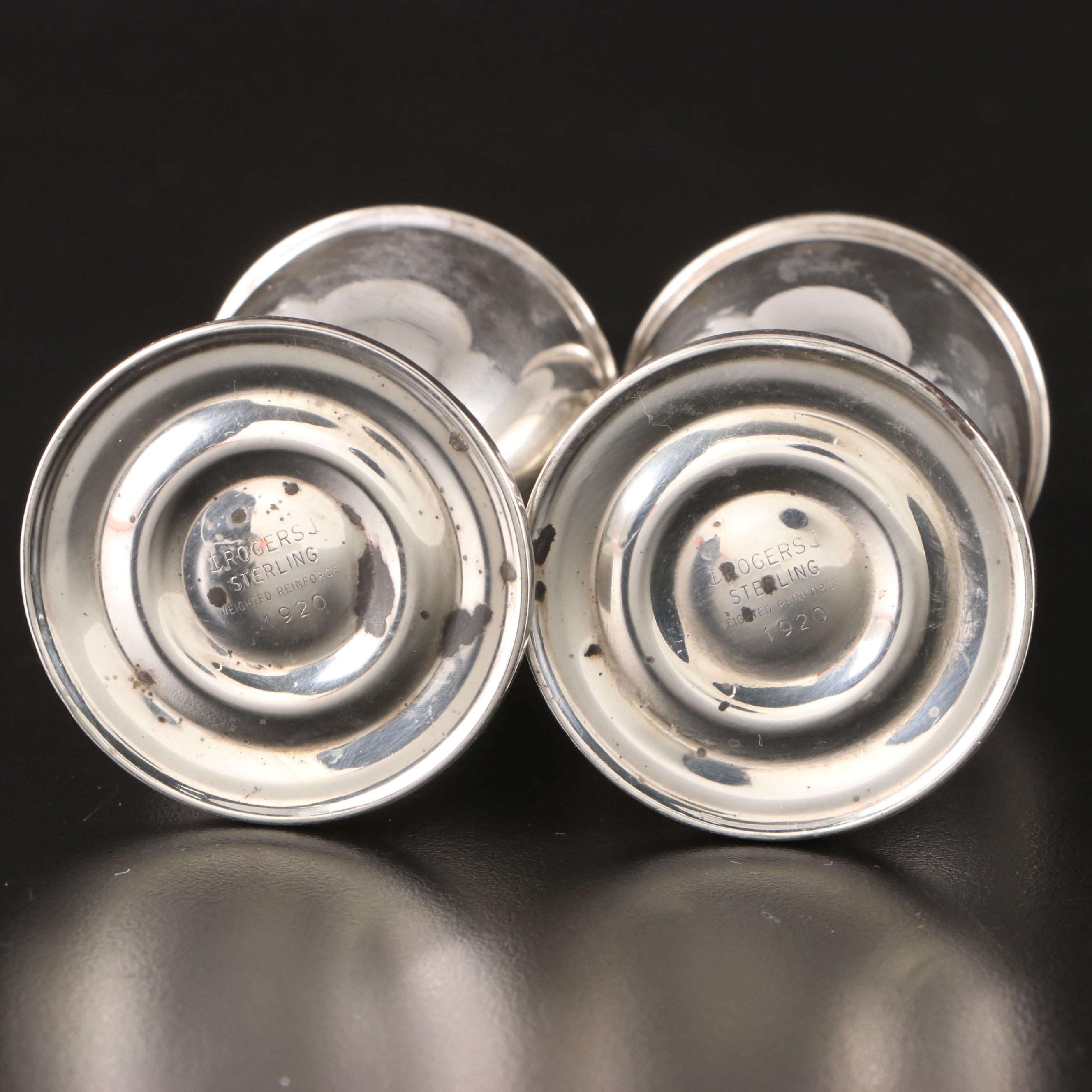 Gorham Sterling Silver Candlestick with Other Sterling Silver Tableware