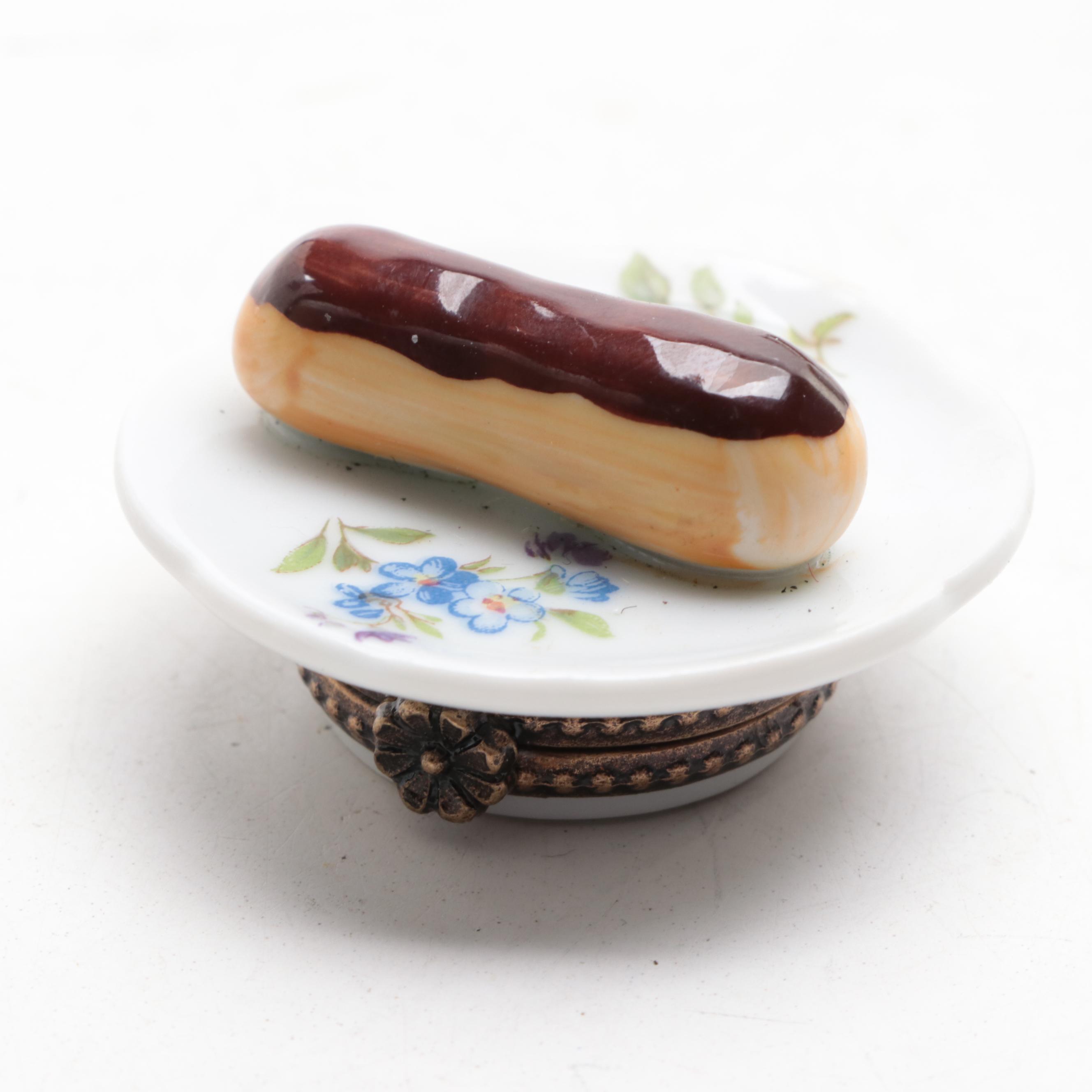 A. L. Vegetable Stand and Other Hand-Painted Limoges Porcelain Boxes