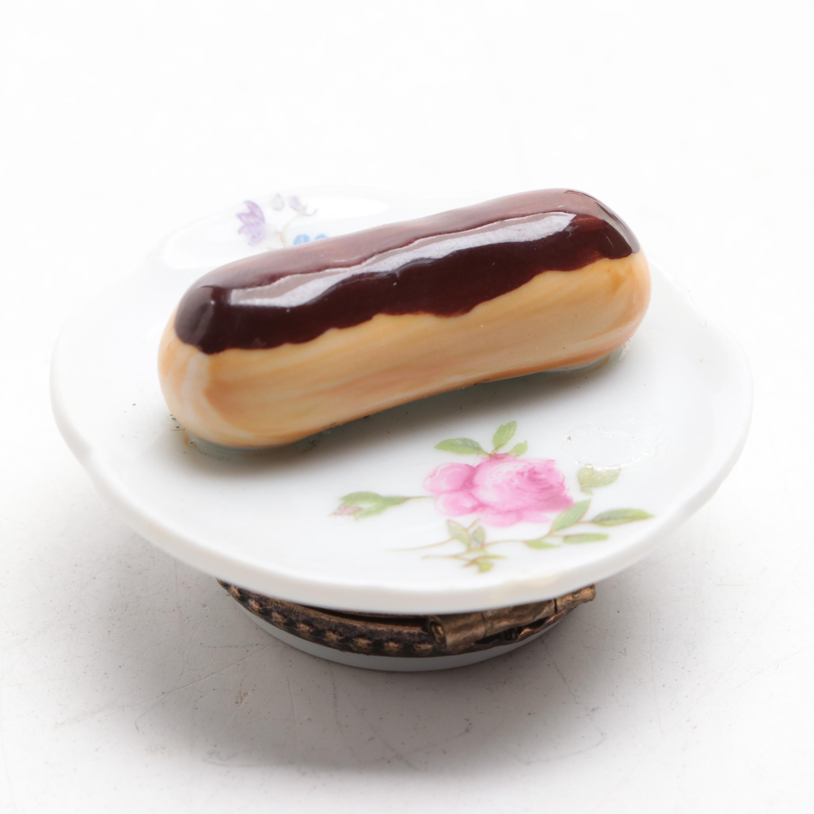 A. L. Vegetable Stand and Other Hand-Painted Limoges Porcelain Boxes