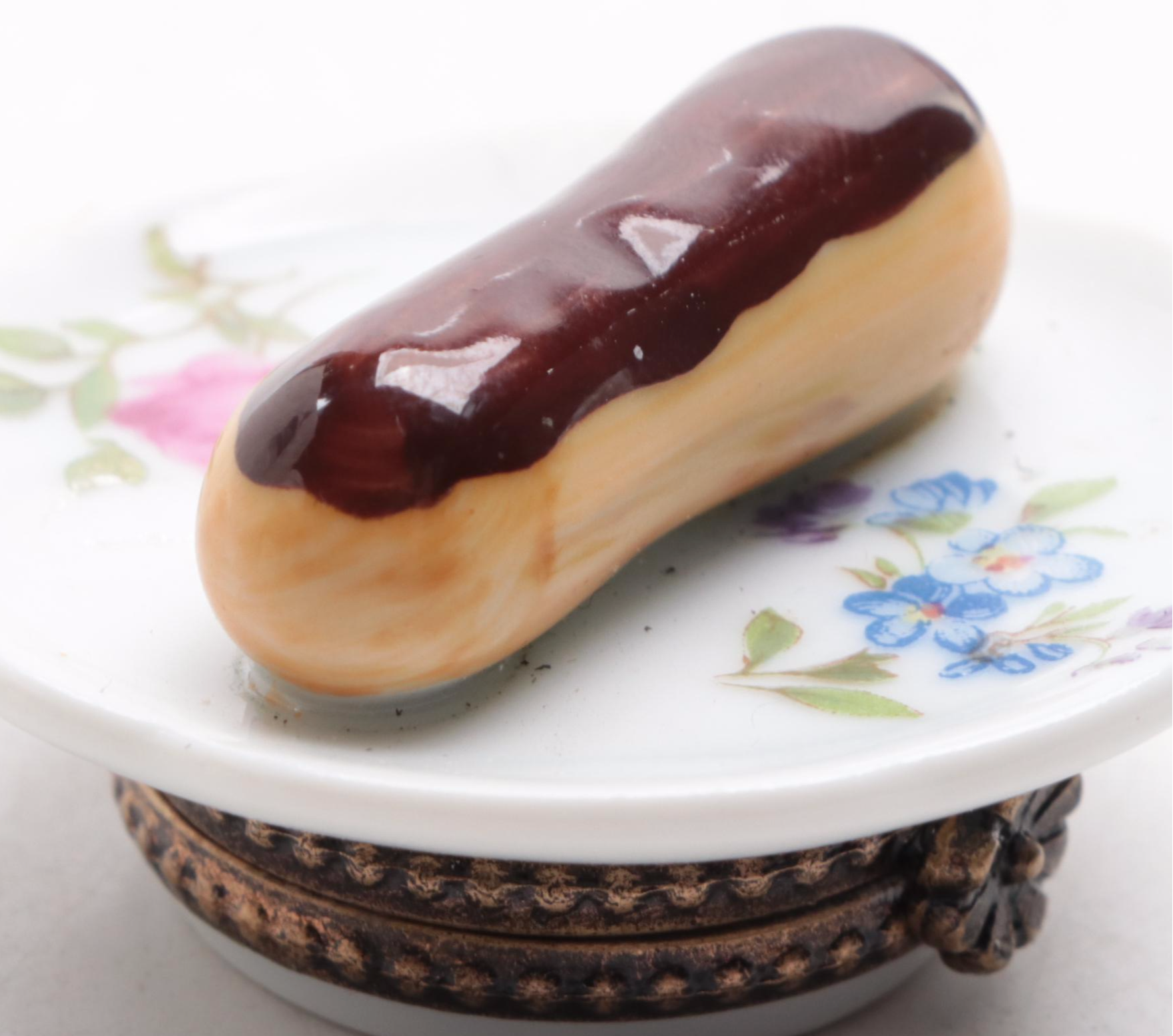 A. L. Vegetable Stand and Other Hand-Painted Limoges Porcelain Boxes