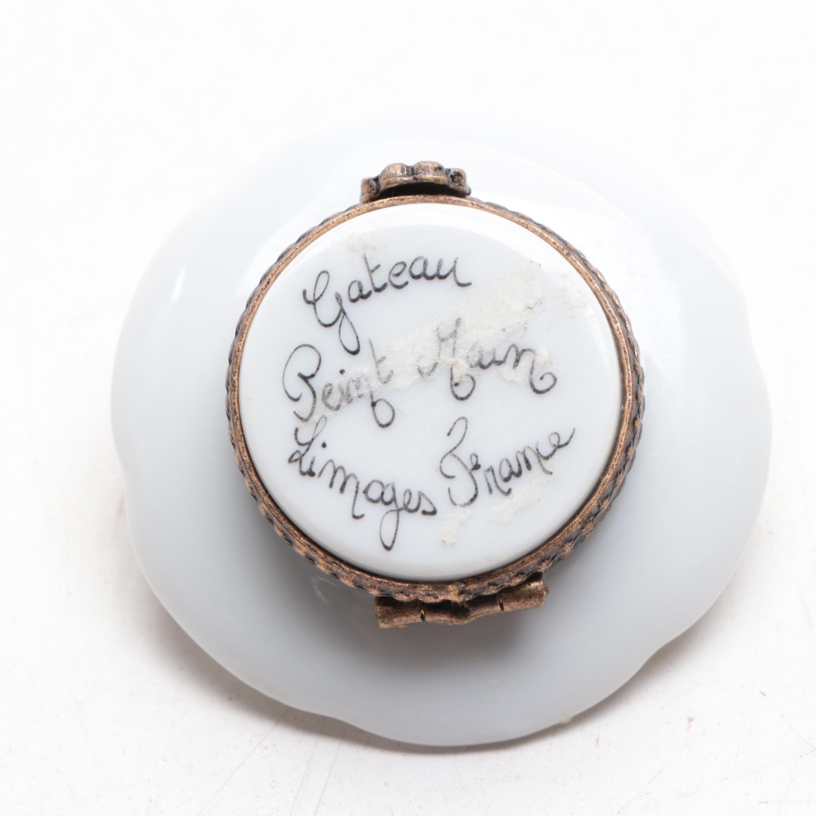 A. L. Vegetable Stand and Other Hand-Painted Limoges Porcelain Boxes