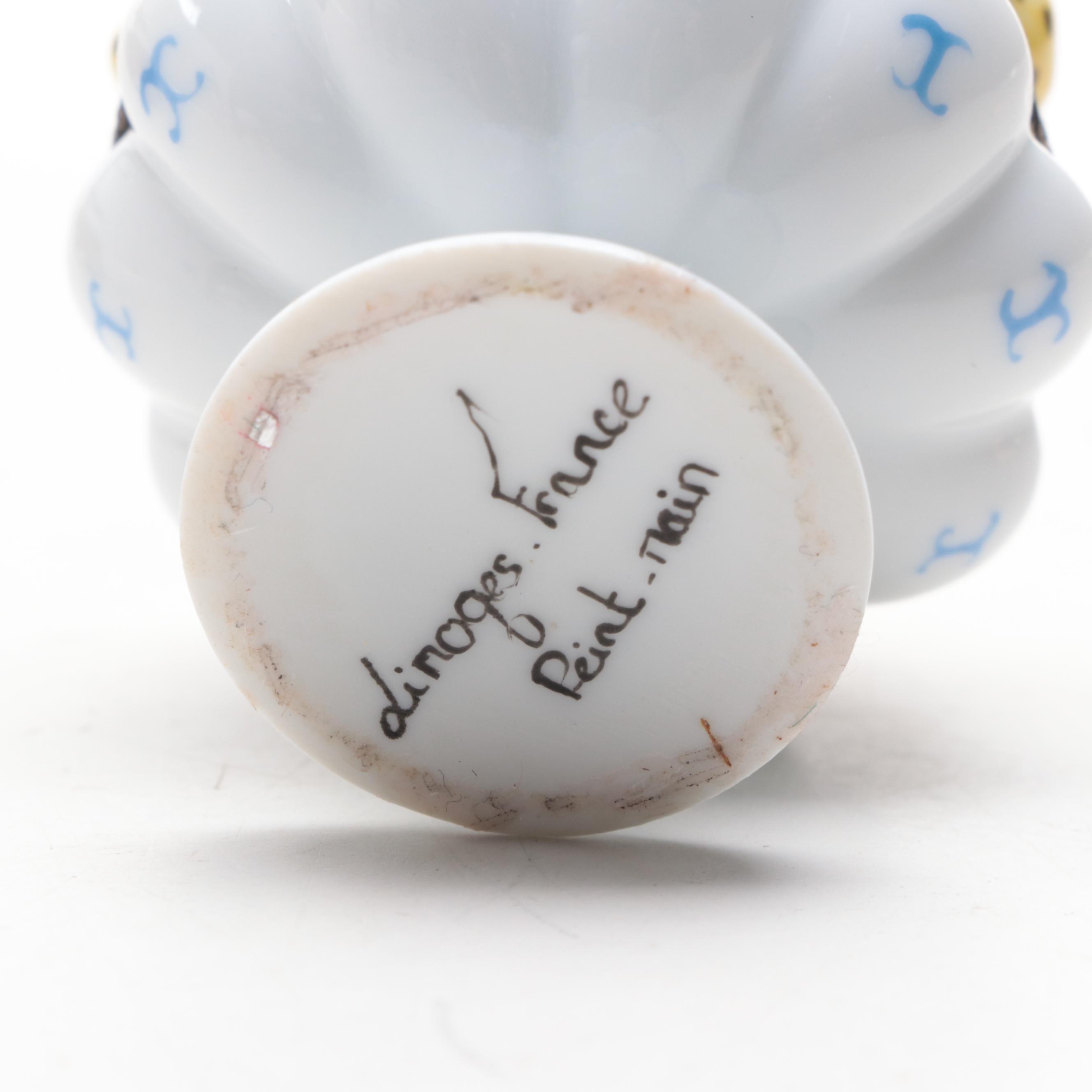 A. L. Vegetable Stand and Other Hand-Painted Limoges Porcelain Boxes