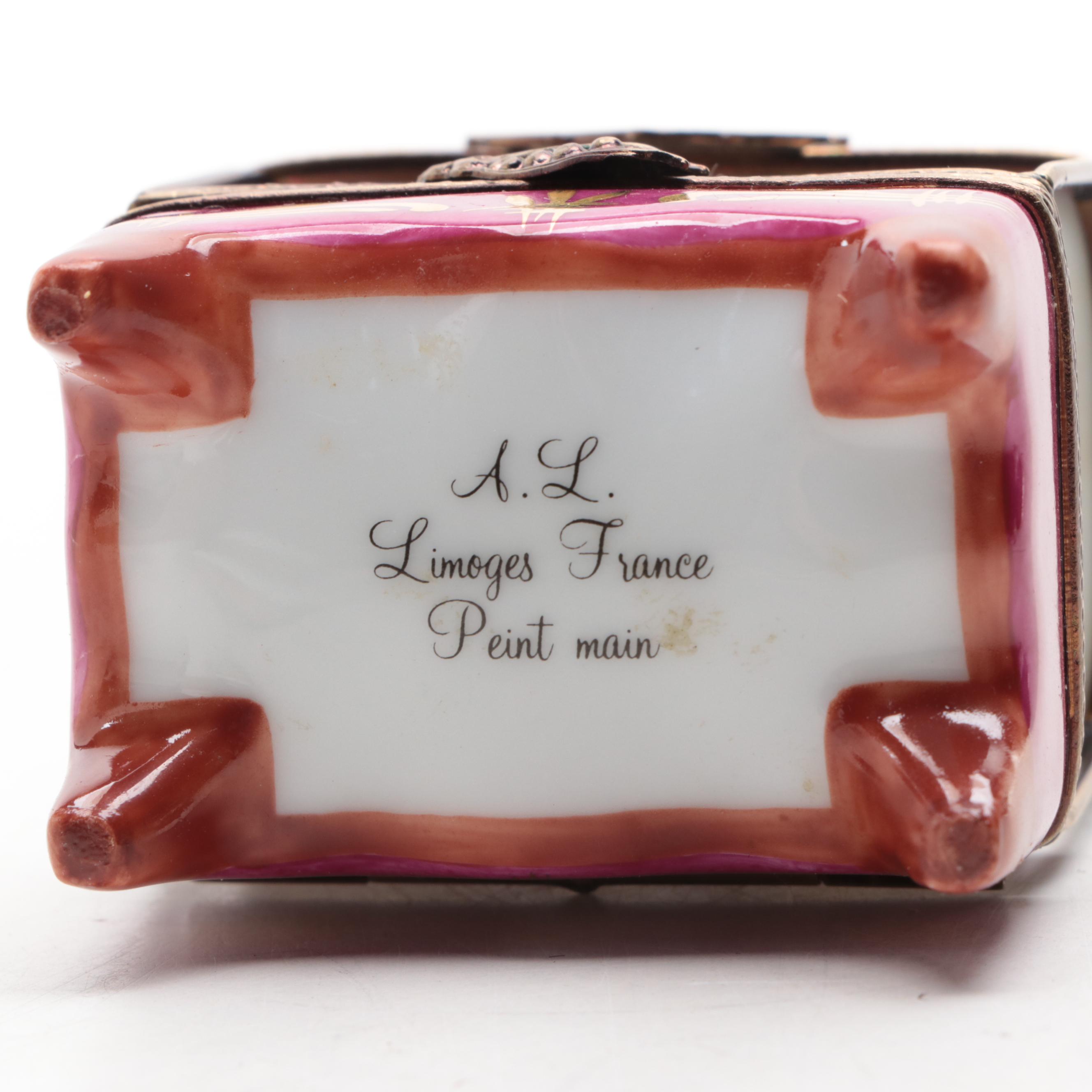 A. L. Vegetable Stand and Other Hand-Painted Limoges Porcelain Boxes