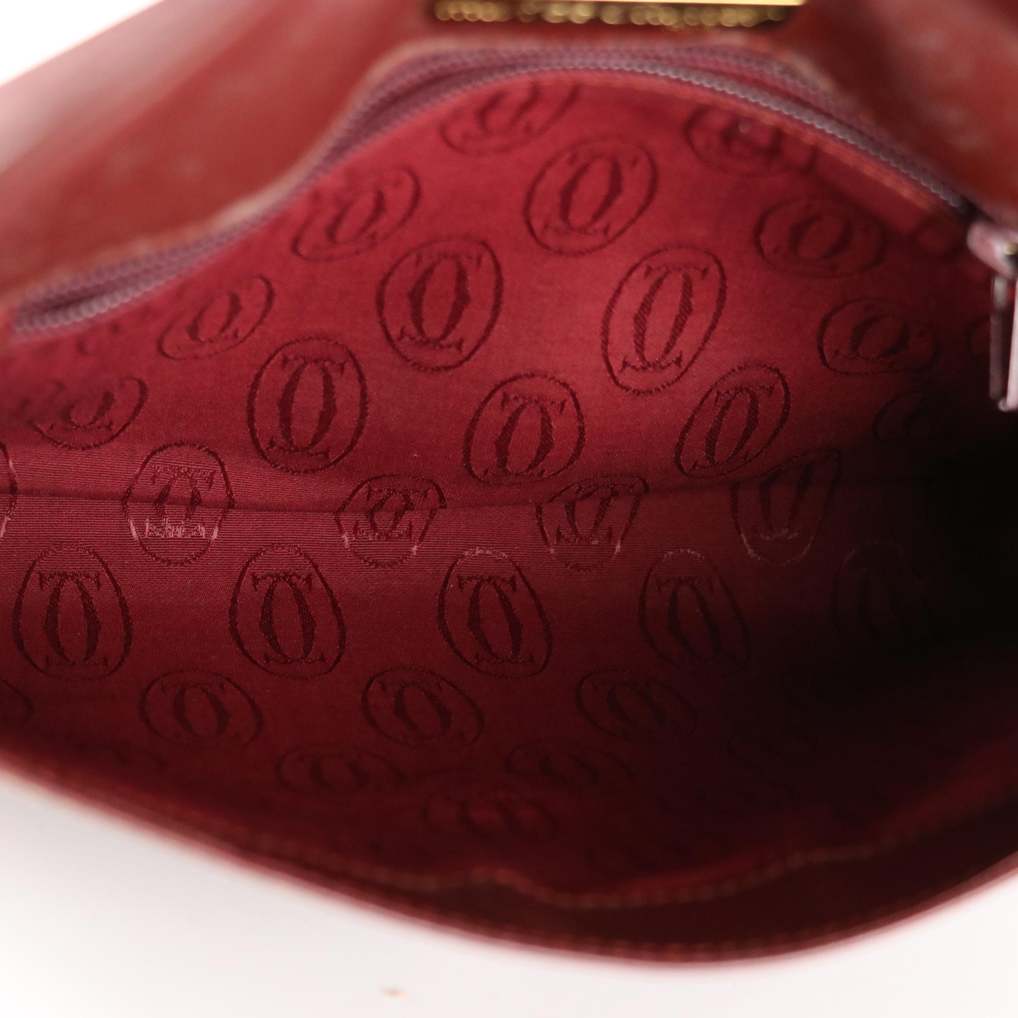 Must de Cartier Front-Flap Clutch in Burgundy Leather