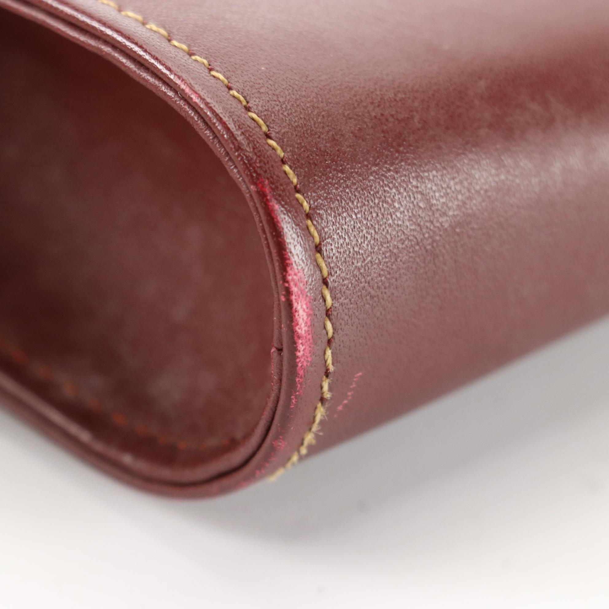 Must de Cartier Front-Flap Clutch in Burgundy Leather