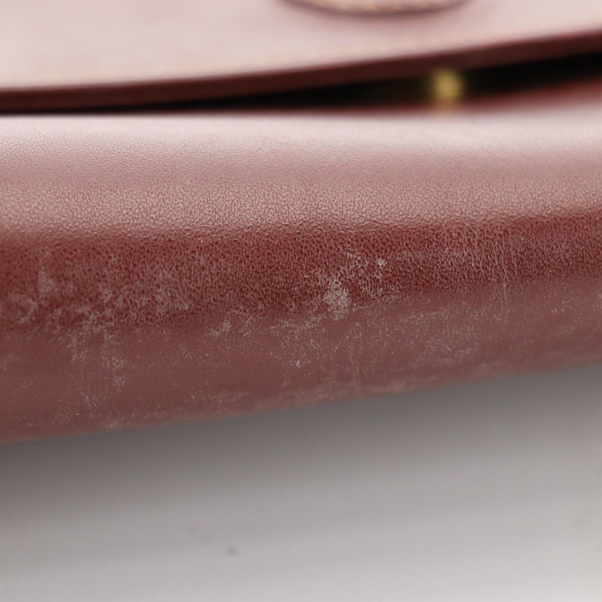 Must de Cartier Front-Flap Clutch in Burgundy Leather