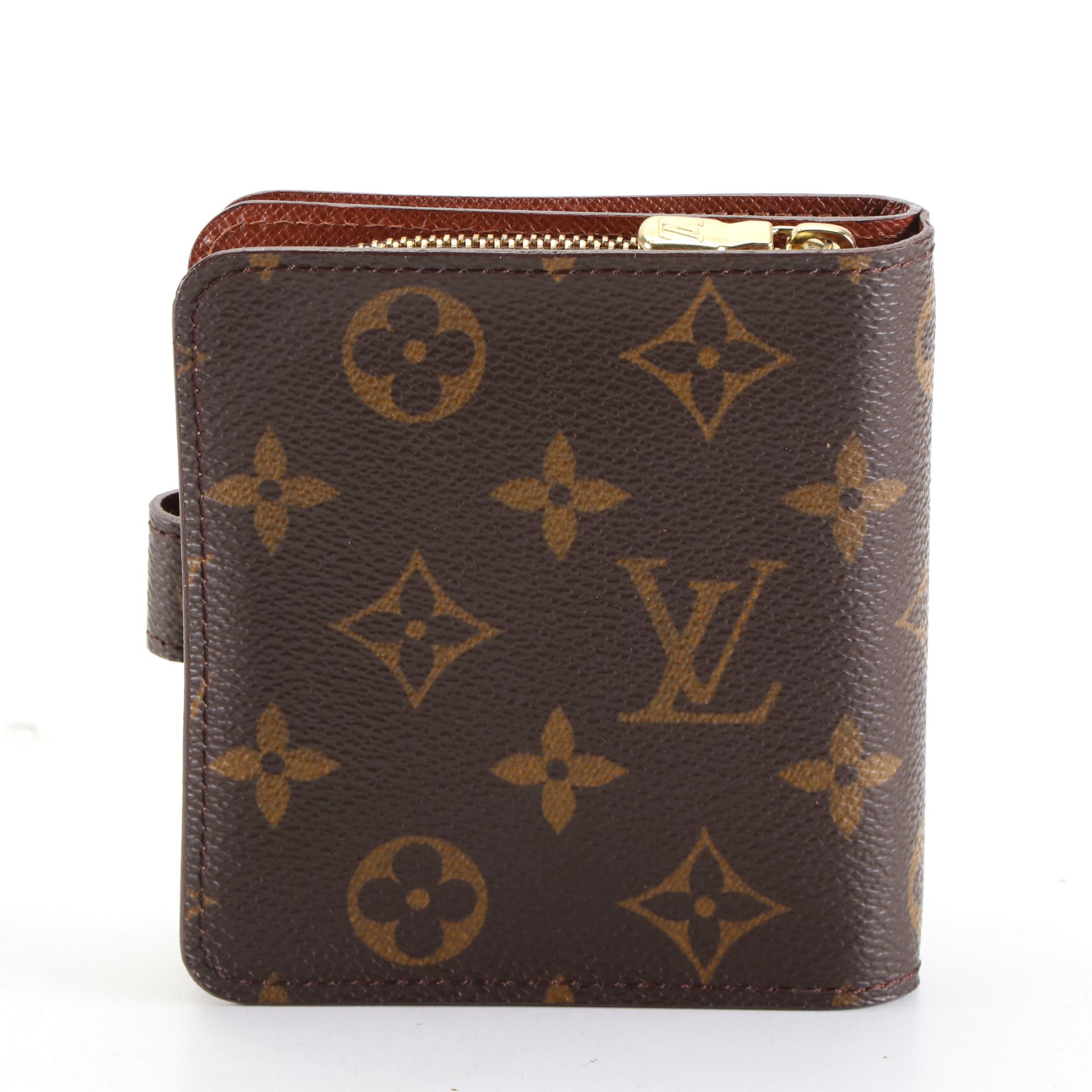Louis Vuitton Compact Zip Bifold Wallet in Monogram Canvas with Box