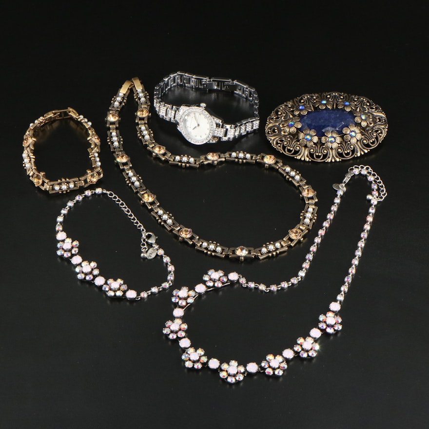 New Bridge Jewelry Including Rhinestone, Glass and Faux Pearl