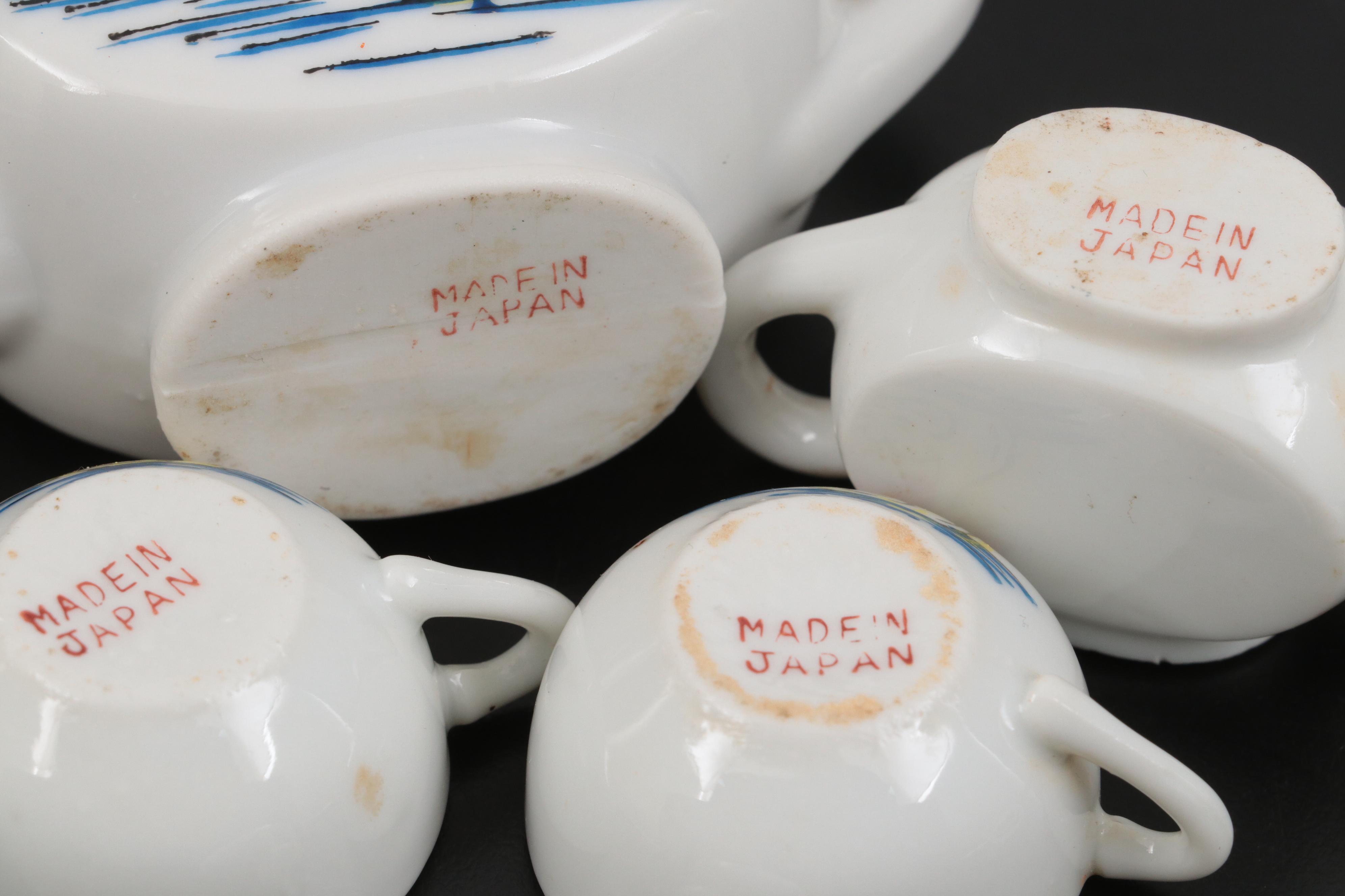 Children's Cold Painted Porcelain Tea Set, Early to Mid-20th Century