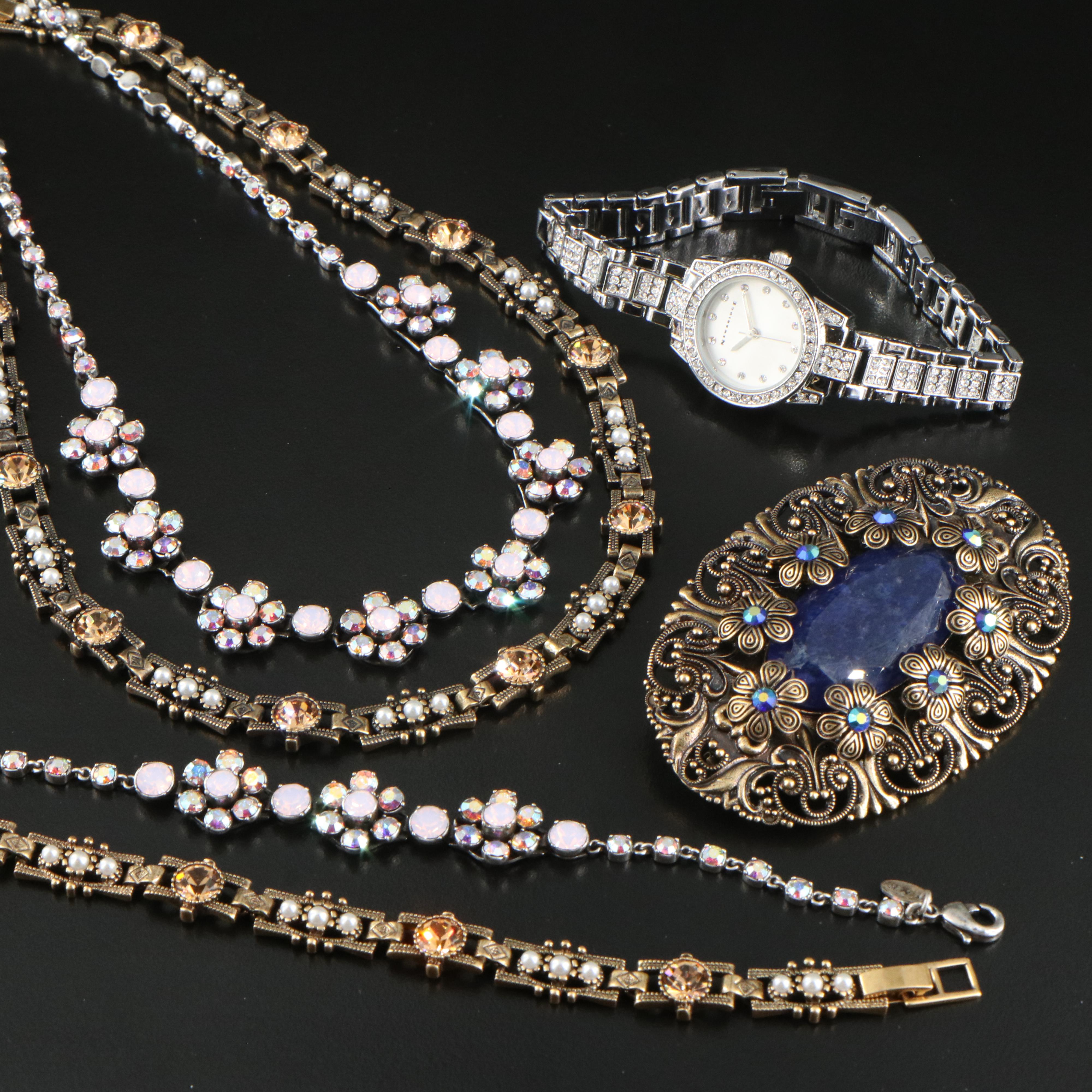 New Bridge Jewelry Including Rhinestone, Glass and Faux Pearl