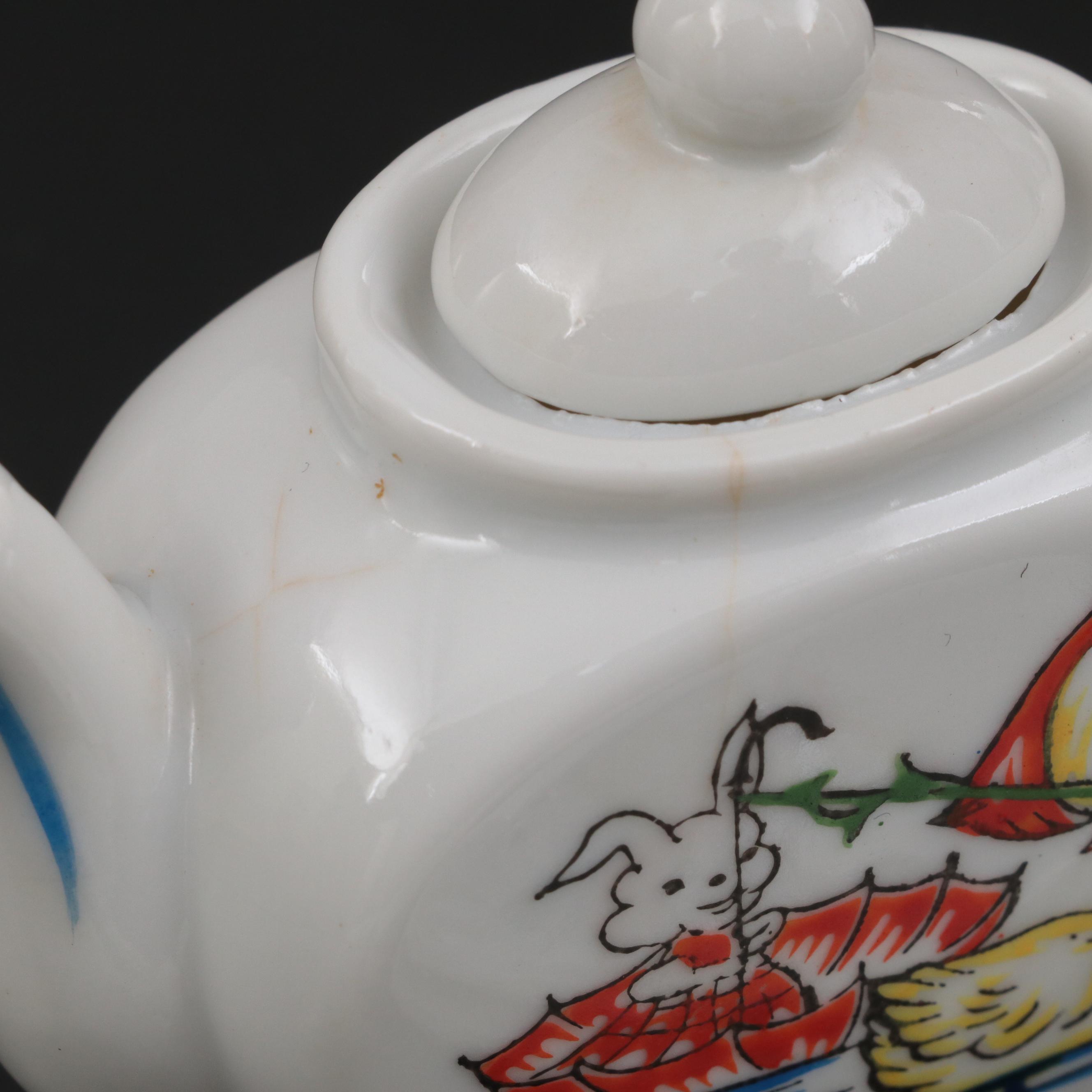 Children's Cold Painted Porcelain Tea Set, Early to Mid-20th Century