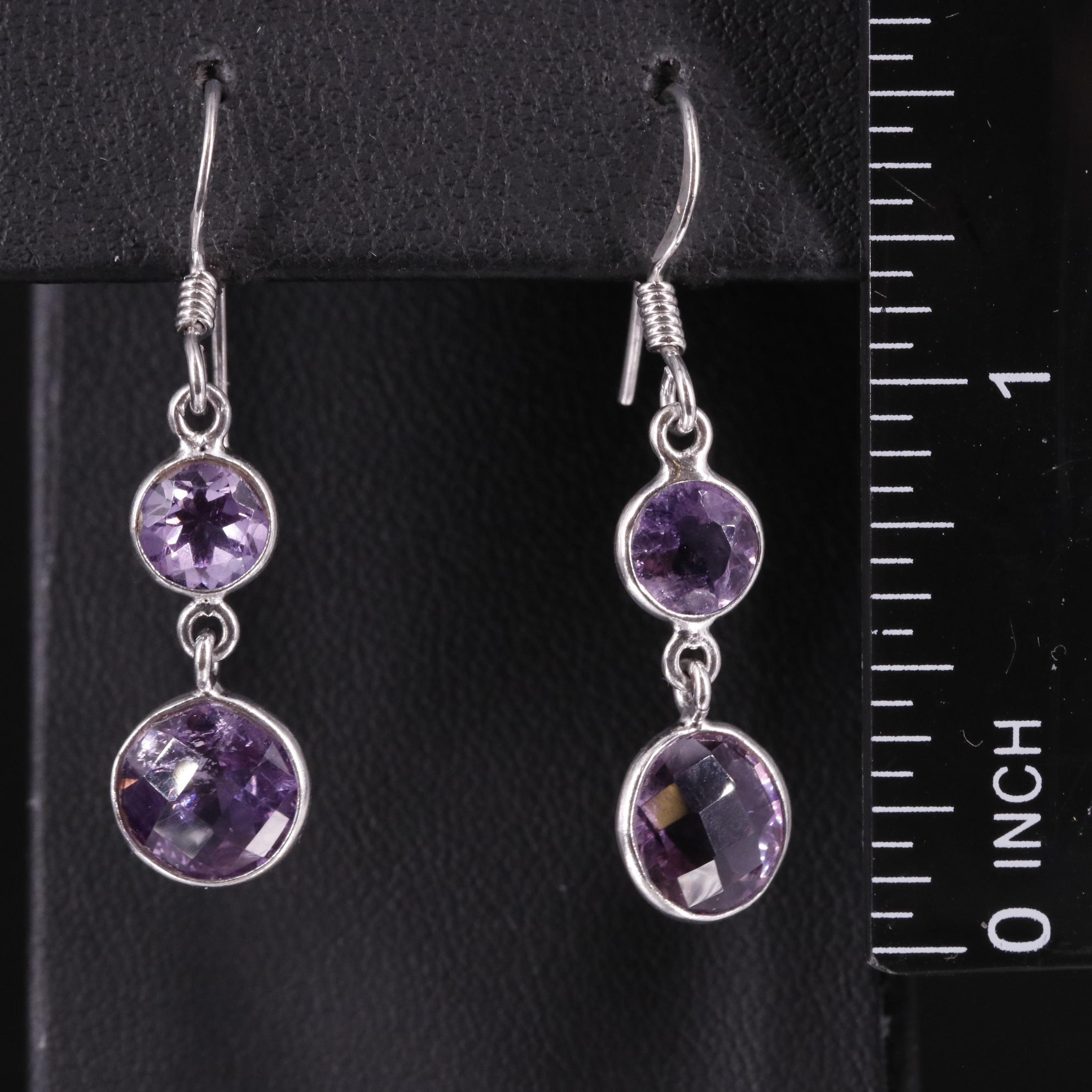 Sterling Amethyst Drop Earrings