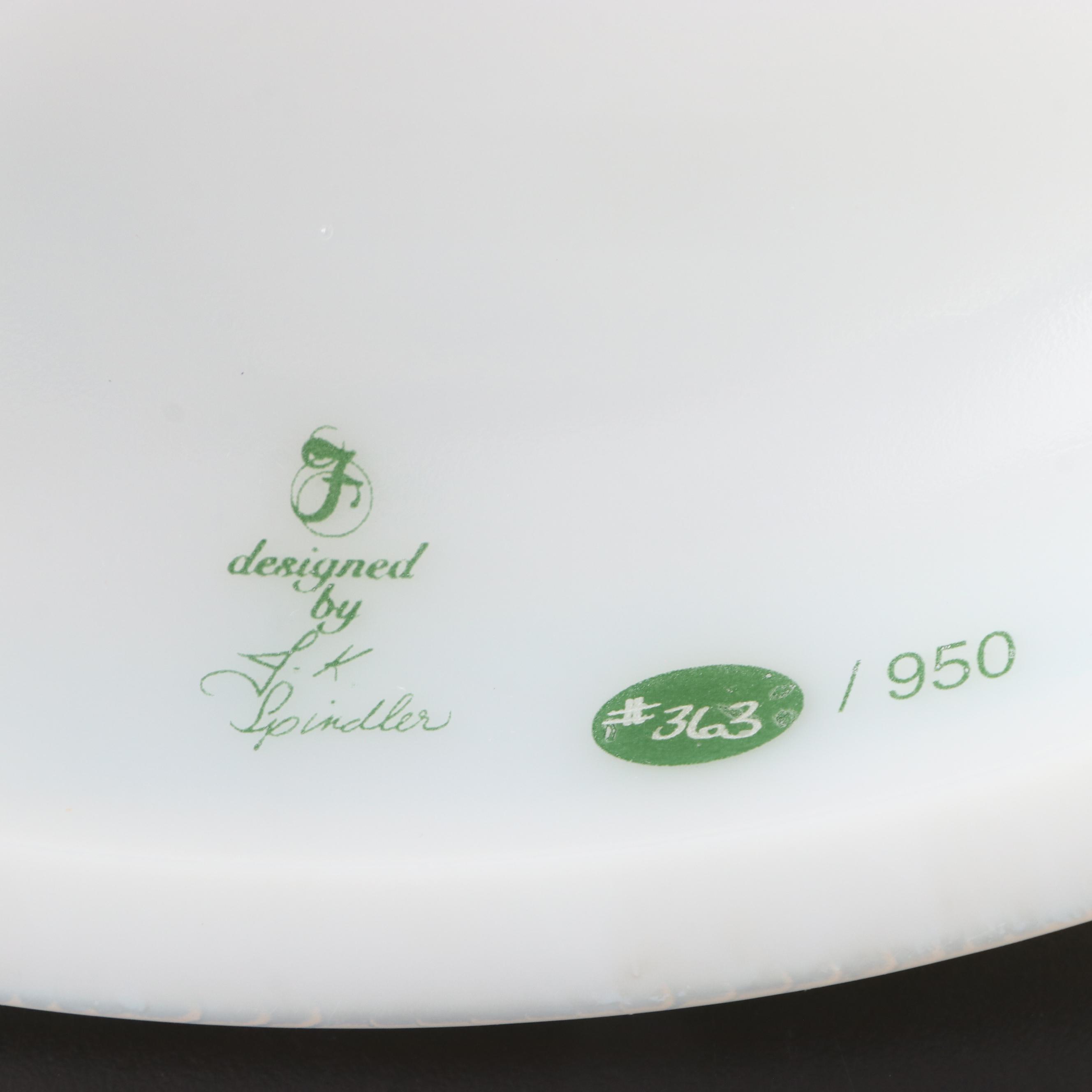 Fenton Limited Edition Hand-Painted Deviled Egg Server with Rooster Figurine