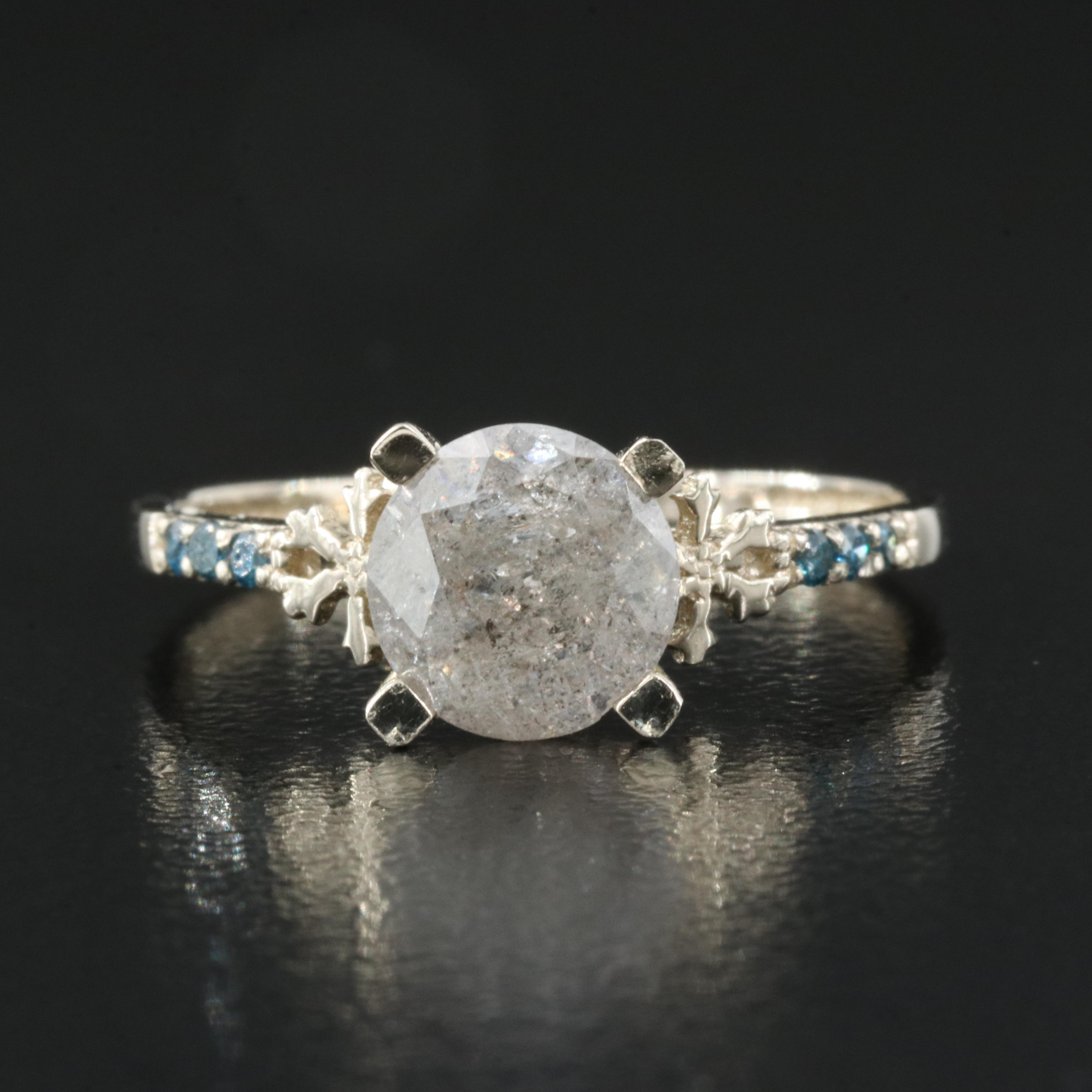 14K 1.32 CTW Diamond Ring with Snowflake Detail