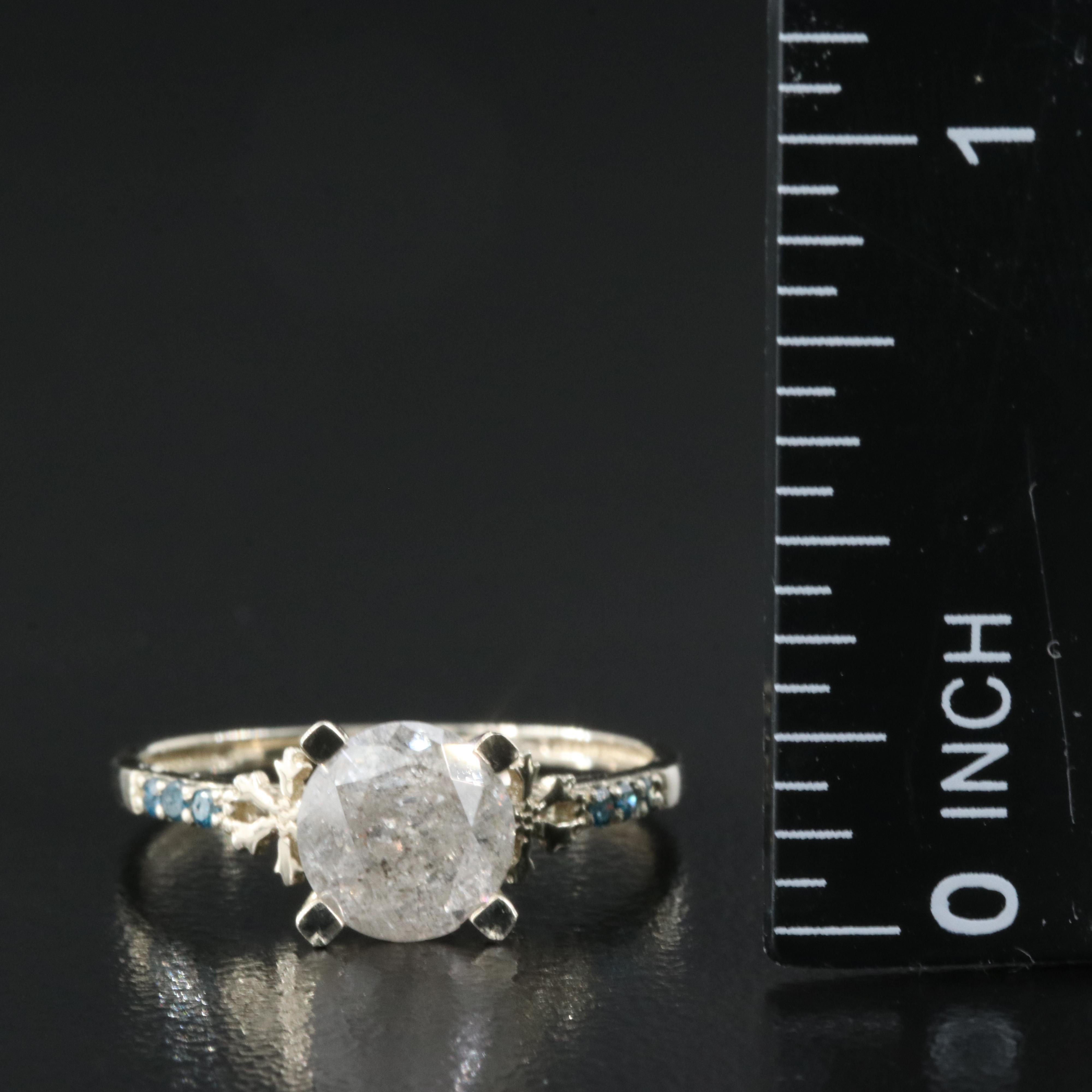 14K 1.32 CTW Diamond Ring with Snowflake Detail