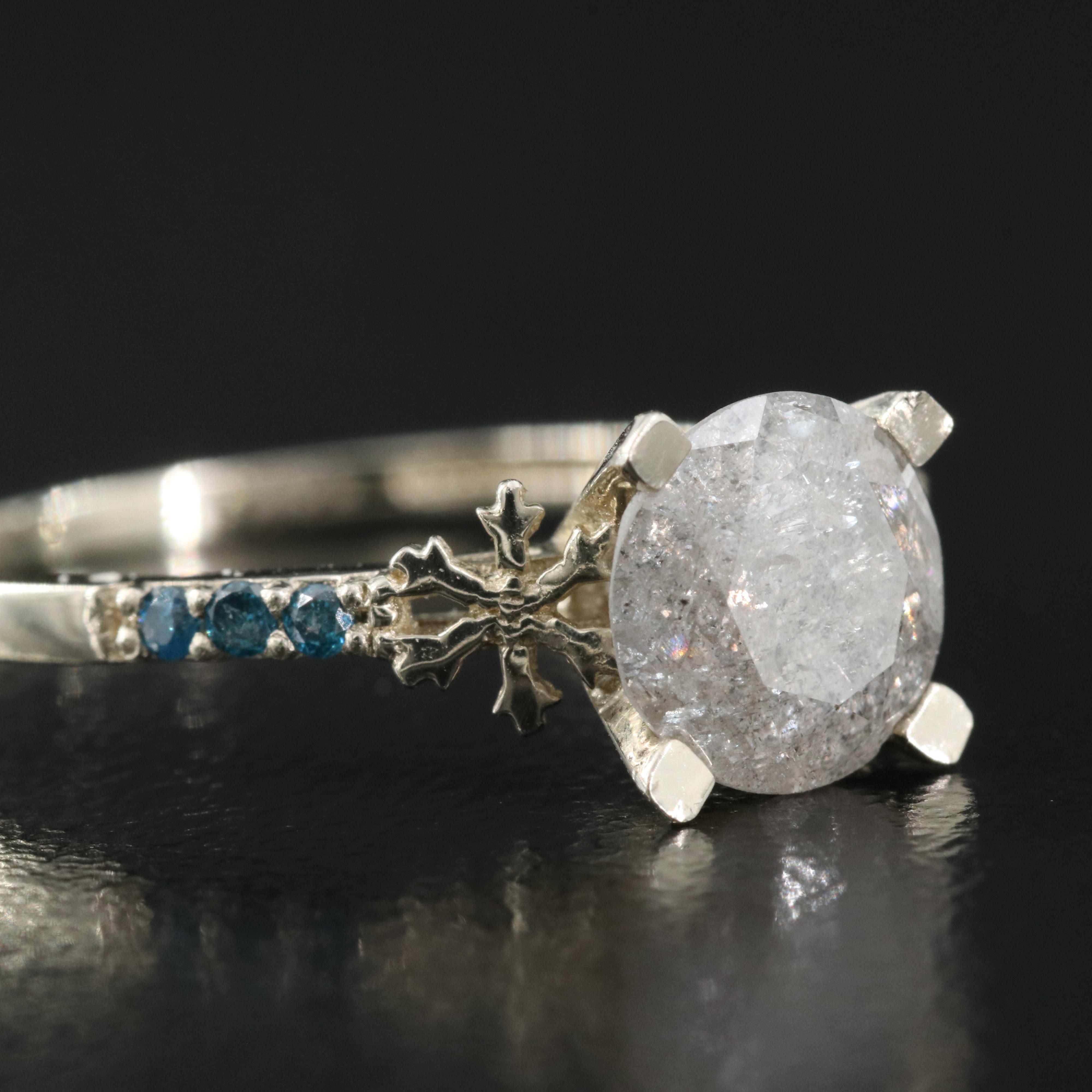 14K 1.32 CTW Diamond Ring with Snowflake Detail