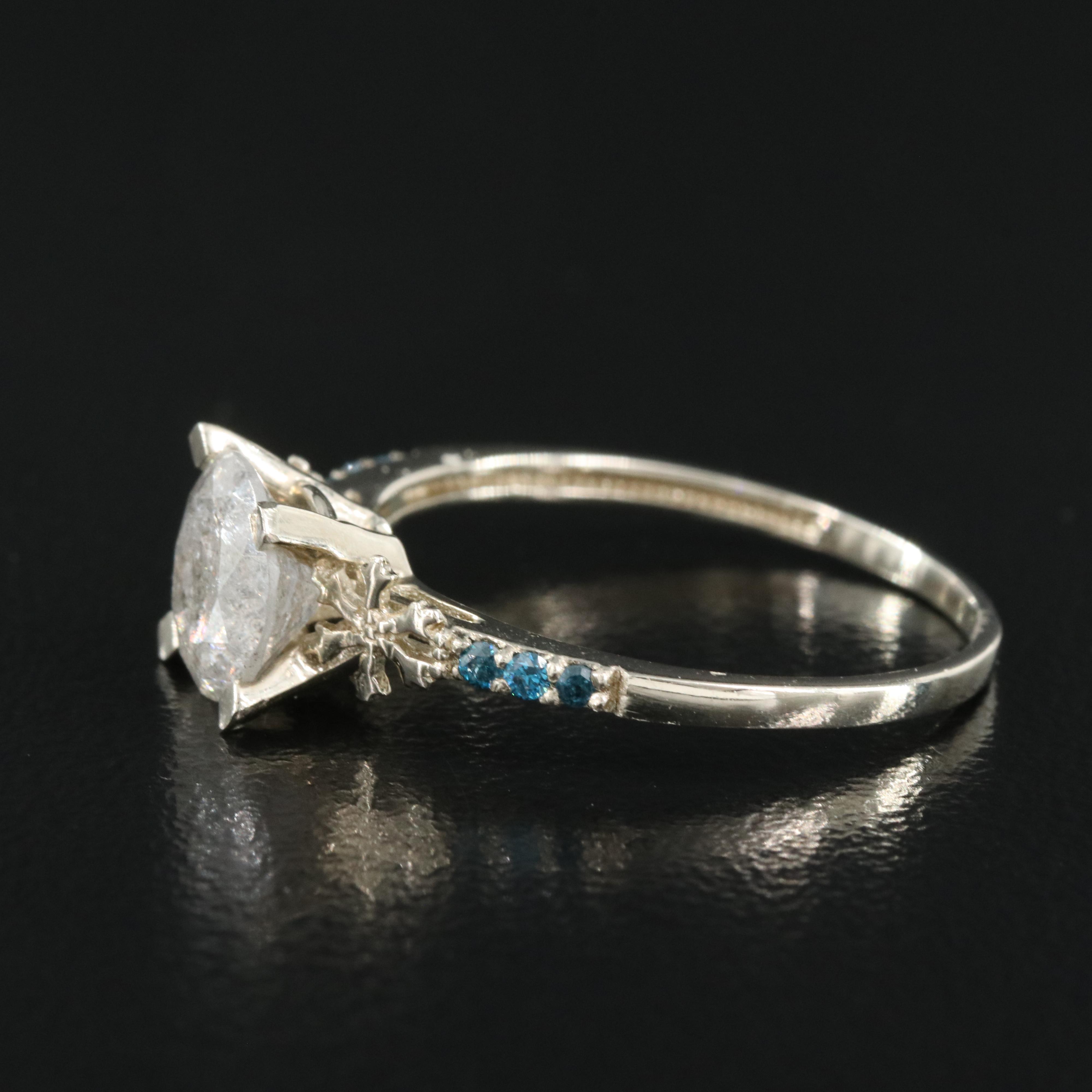 14K 1.32 CTW Diamond Ring with Snowflake Detail