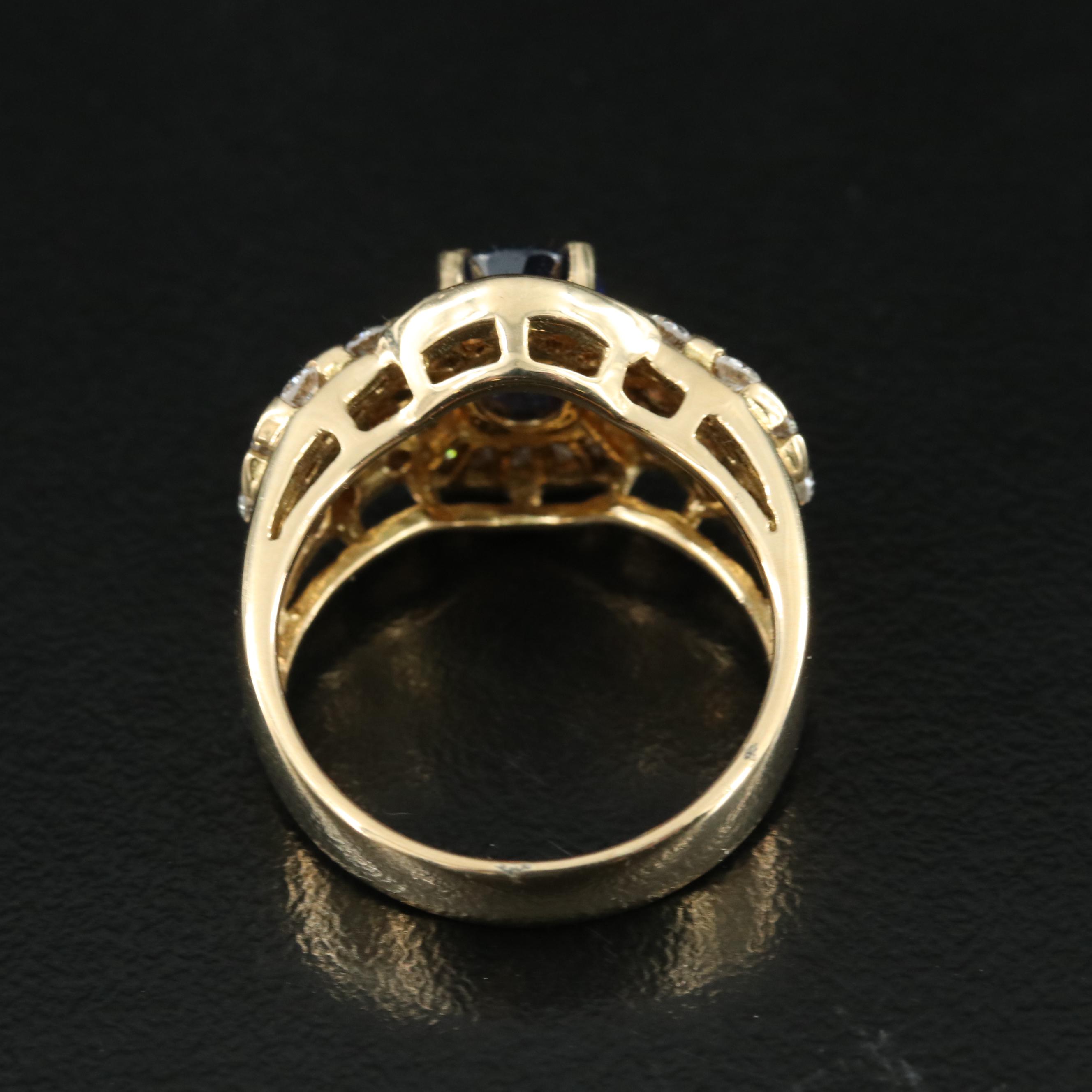 18K 1.39 CT Ceylon Sapphire and 1.35 CTW Diamond with GIA Report