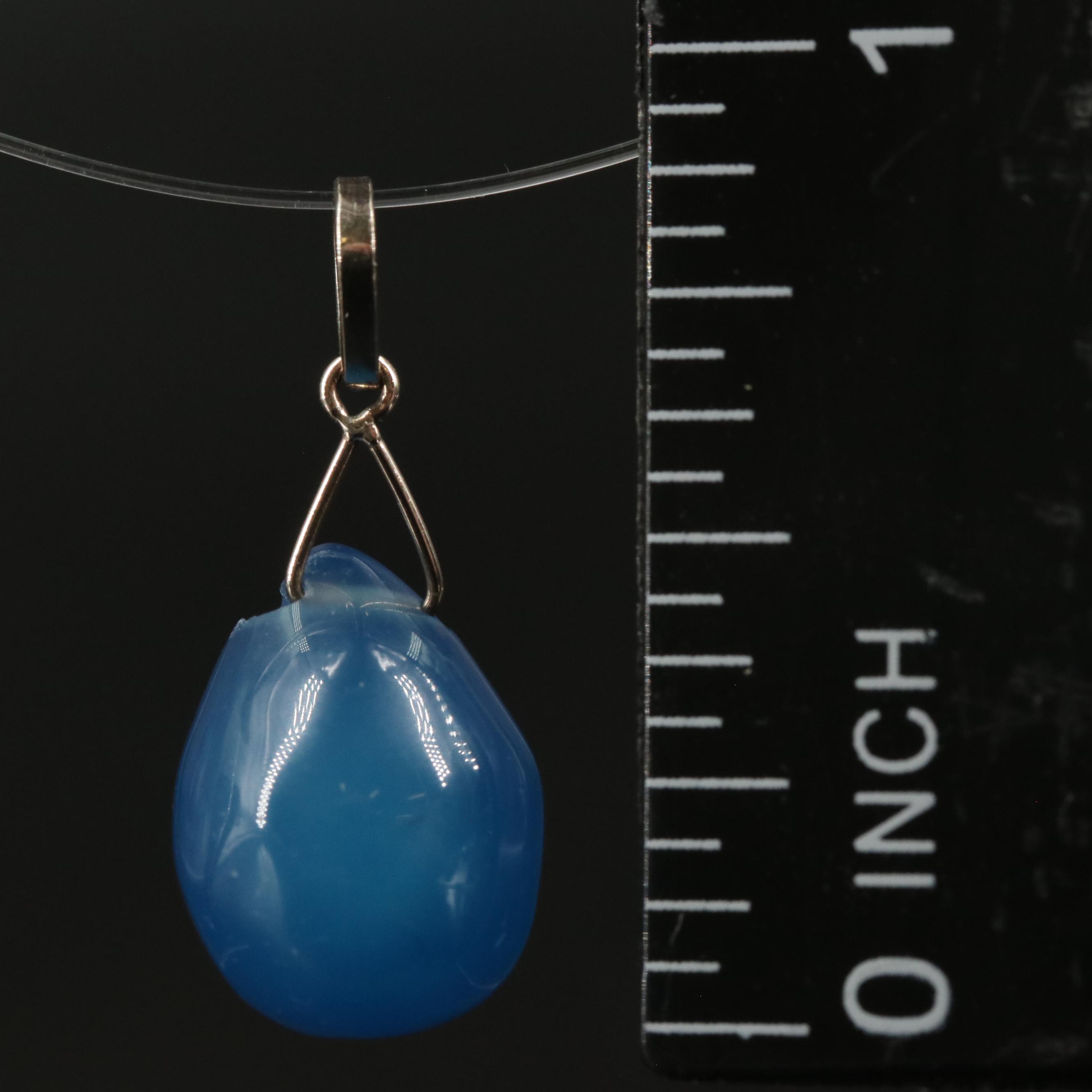 14K Agate Drop Pendant