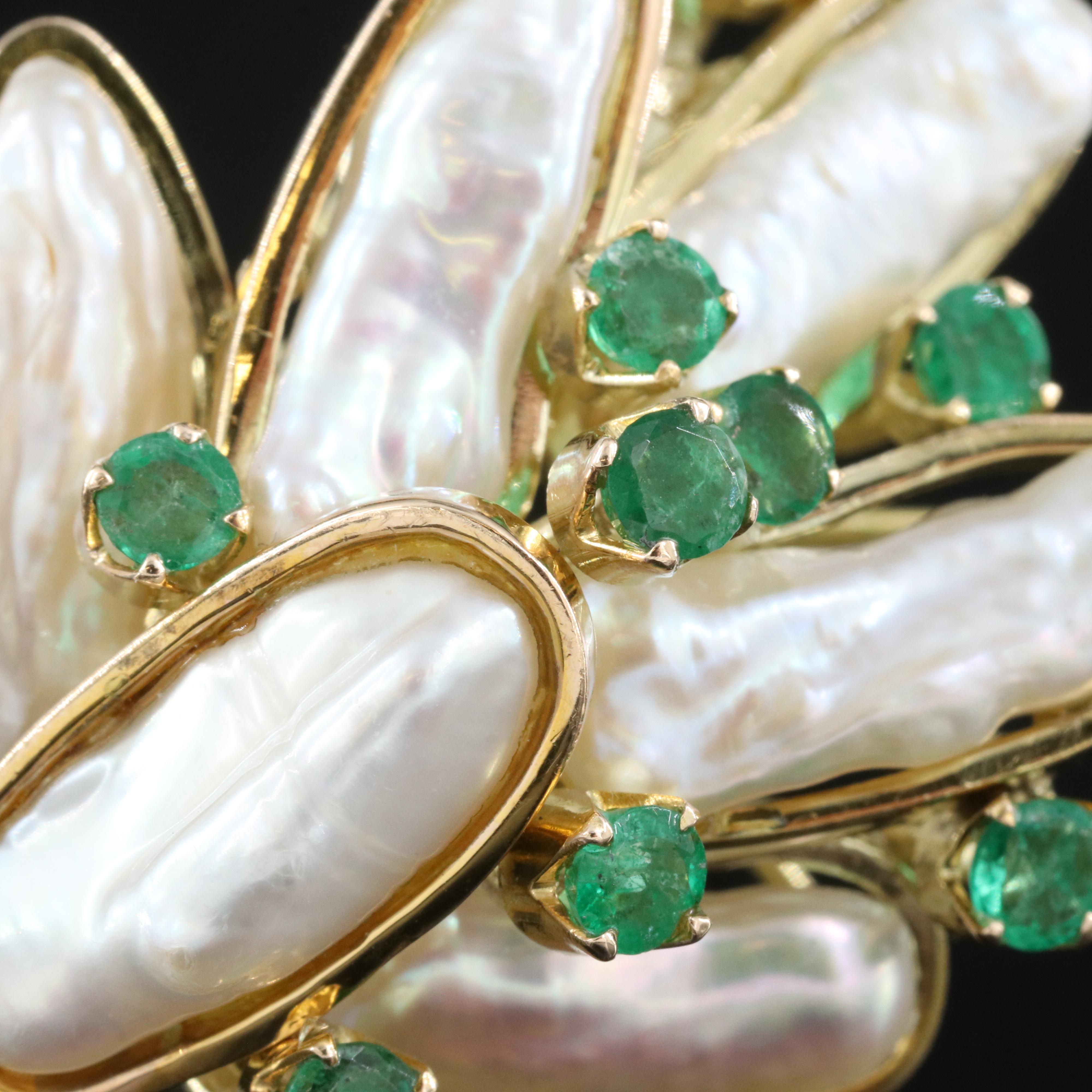 14K Pearl and Emerald Ring