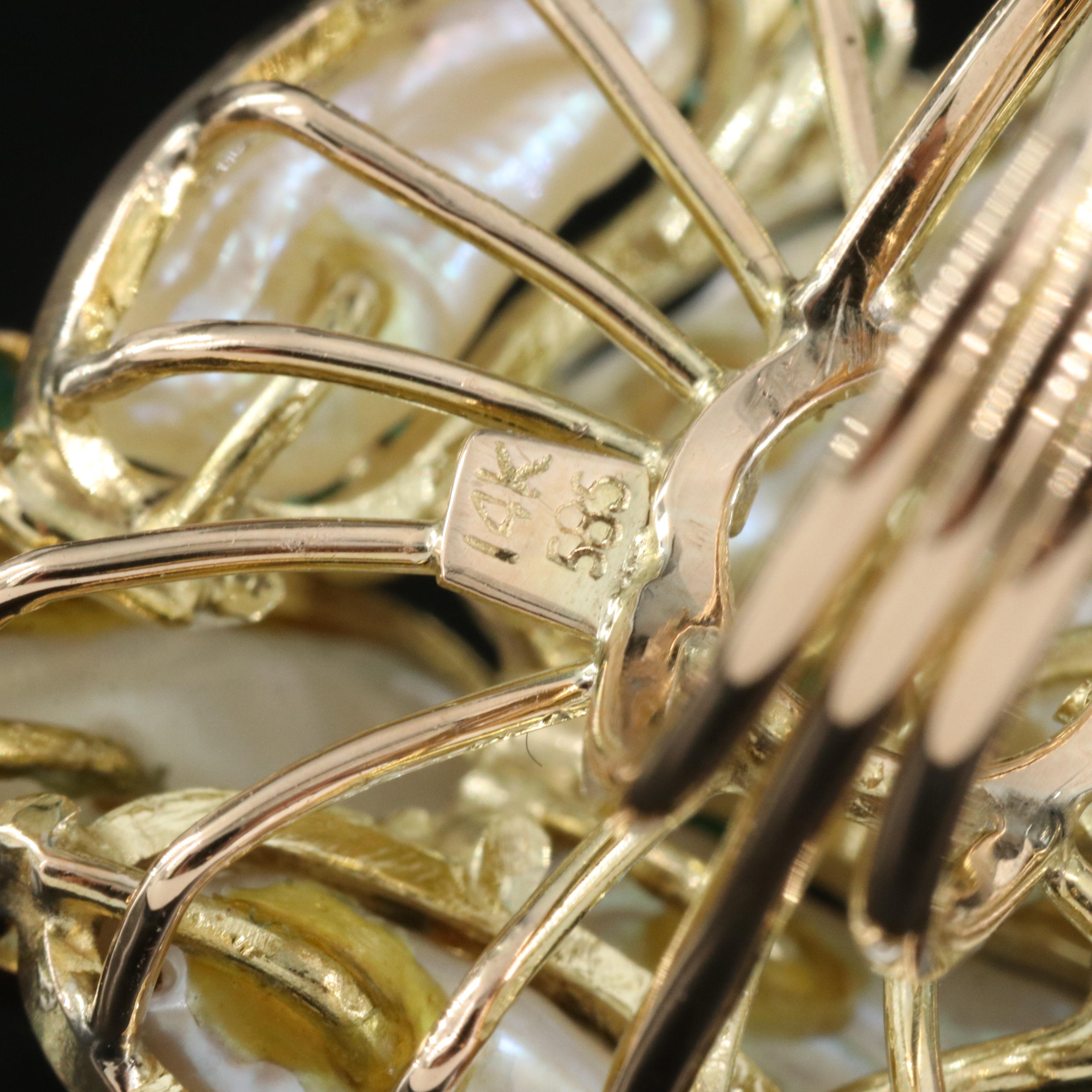 14K Pearl and Emerald Ring