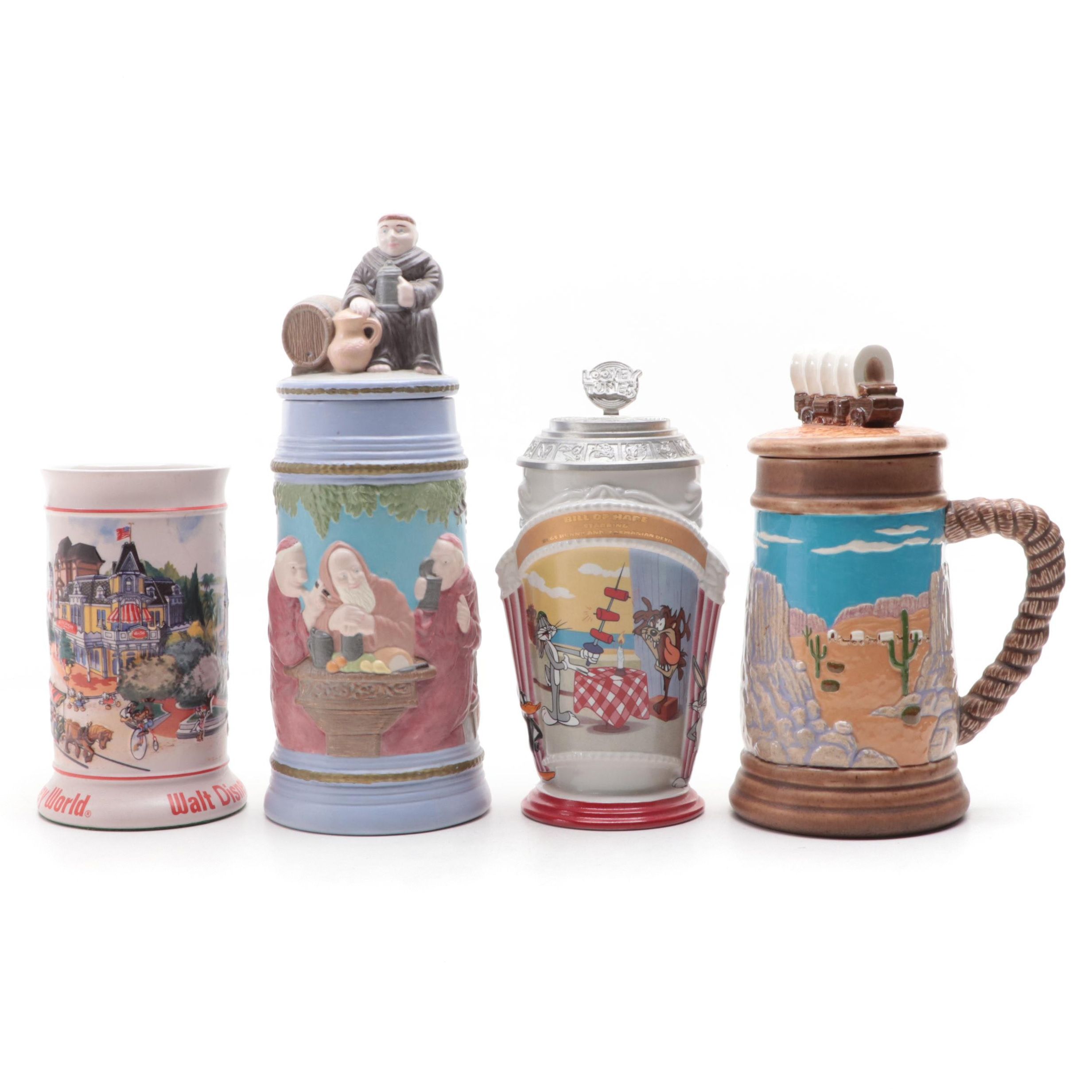 Walt Disney Earthenware Beer Mug With Three Beer Steins