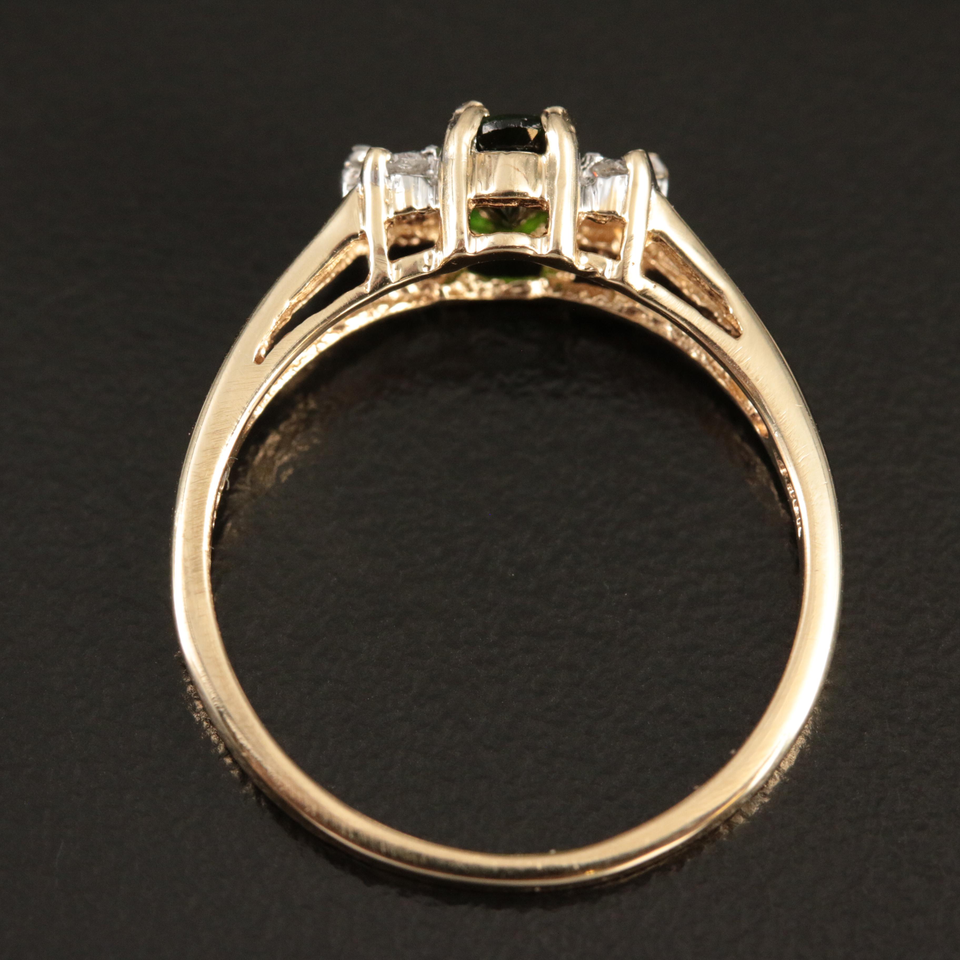 10K Diopside and Diamond Ring