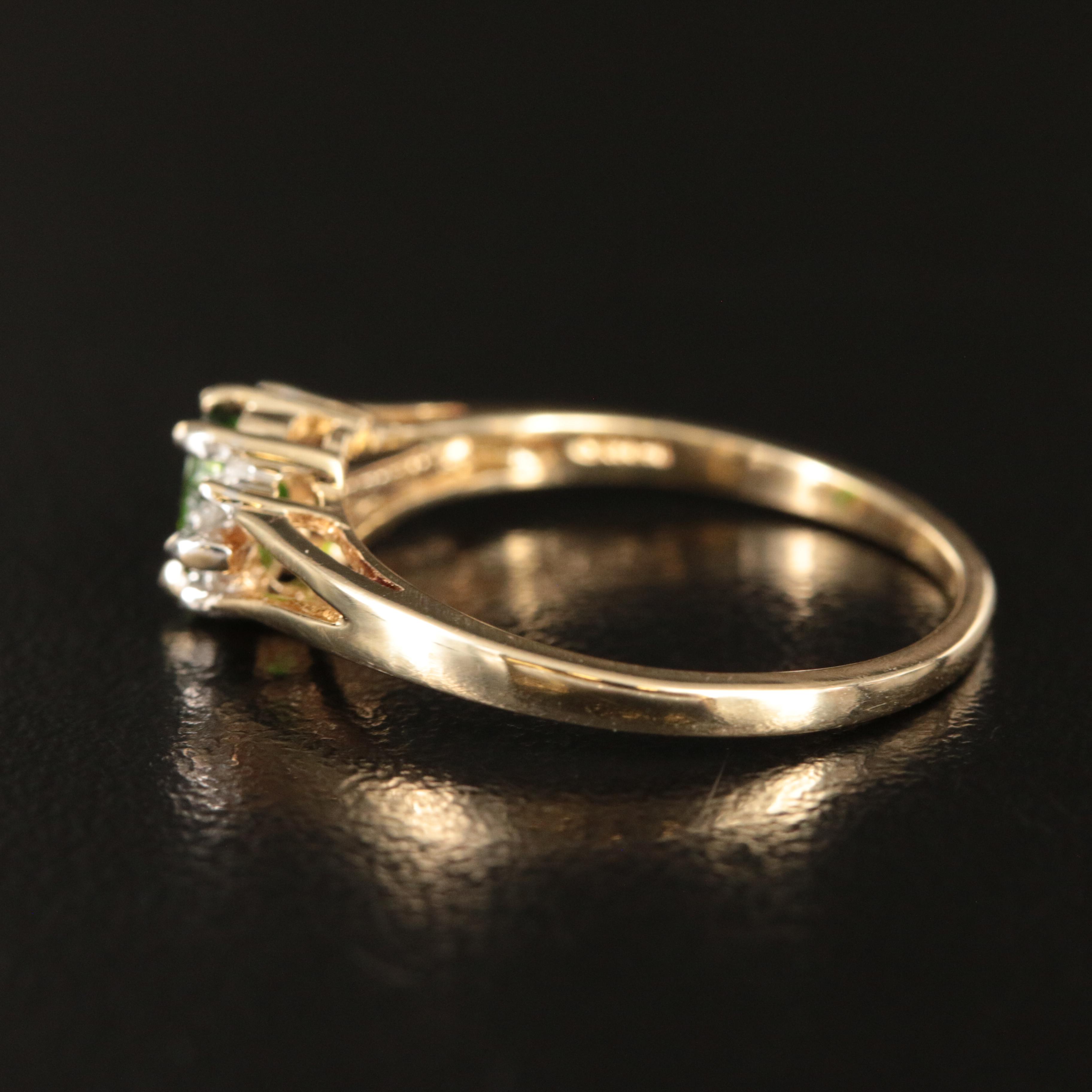 10K Diopside and Diamond Ring