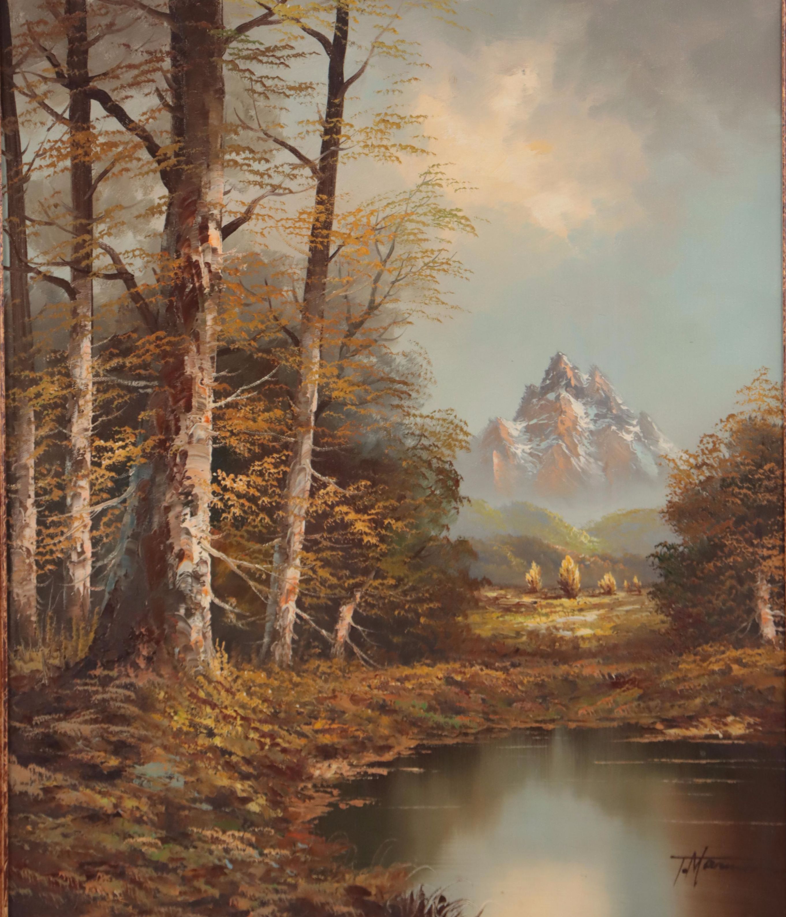 Oil Painting of Alpine Landscape