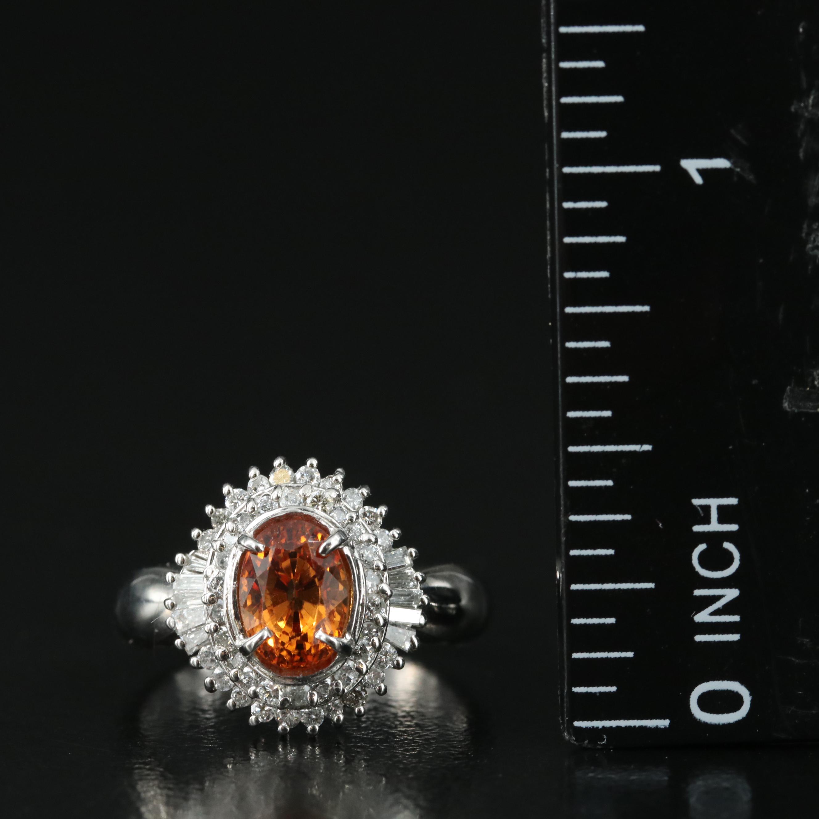 Platinum 1.39 CT Sapphire and Diamond Ring with GIA Report