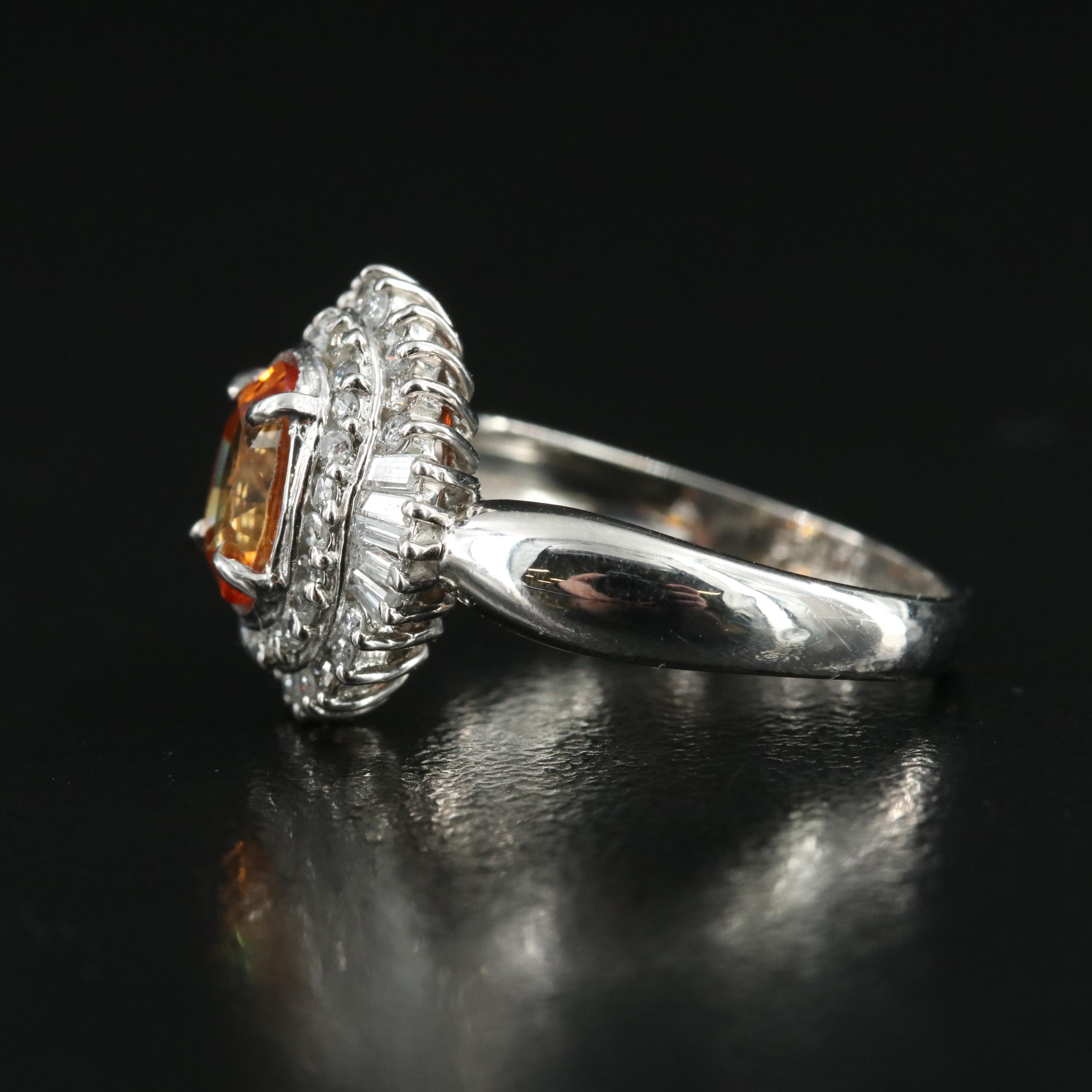 Platinum 1.39 CT Sapphire and Diamond Ring with GIA Report