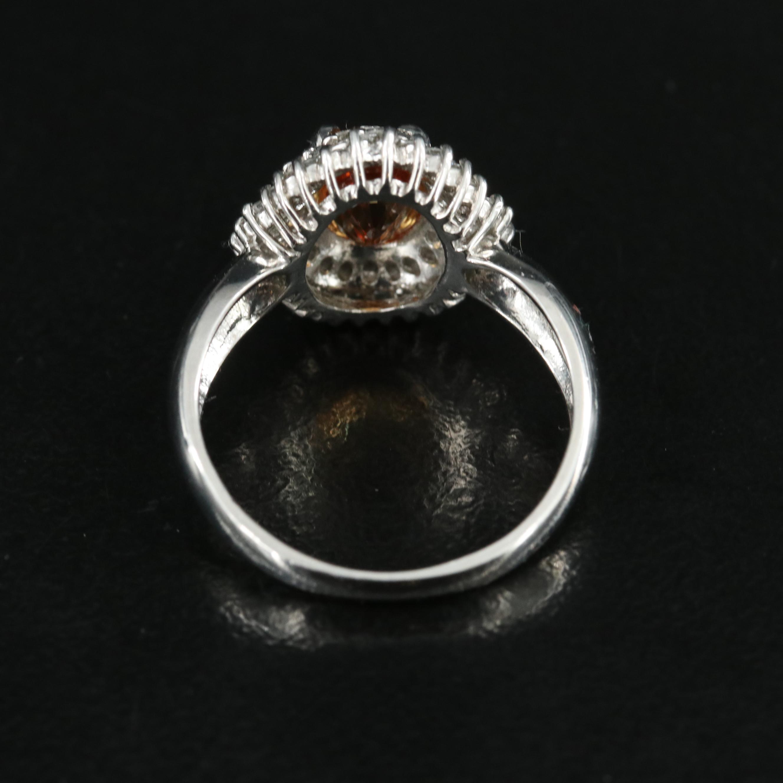 Platinum 1.39 CT Sapphire and Diamond Ring with GIA Report