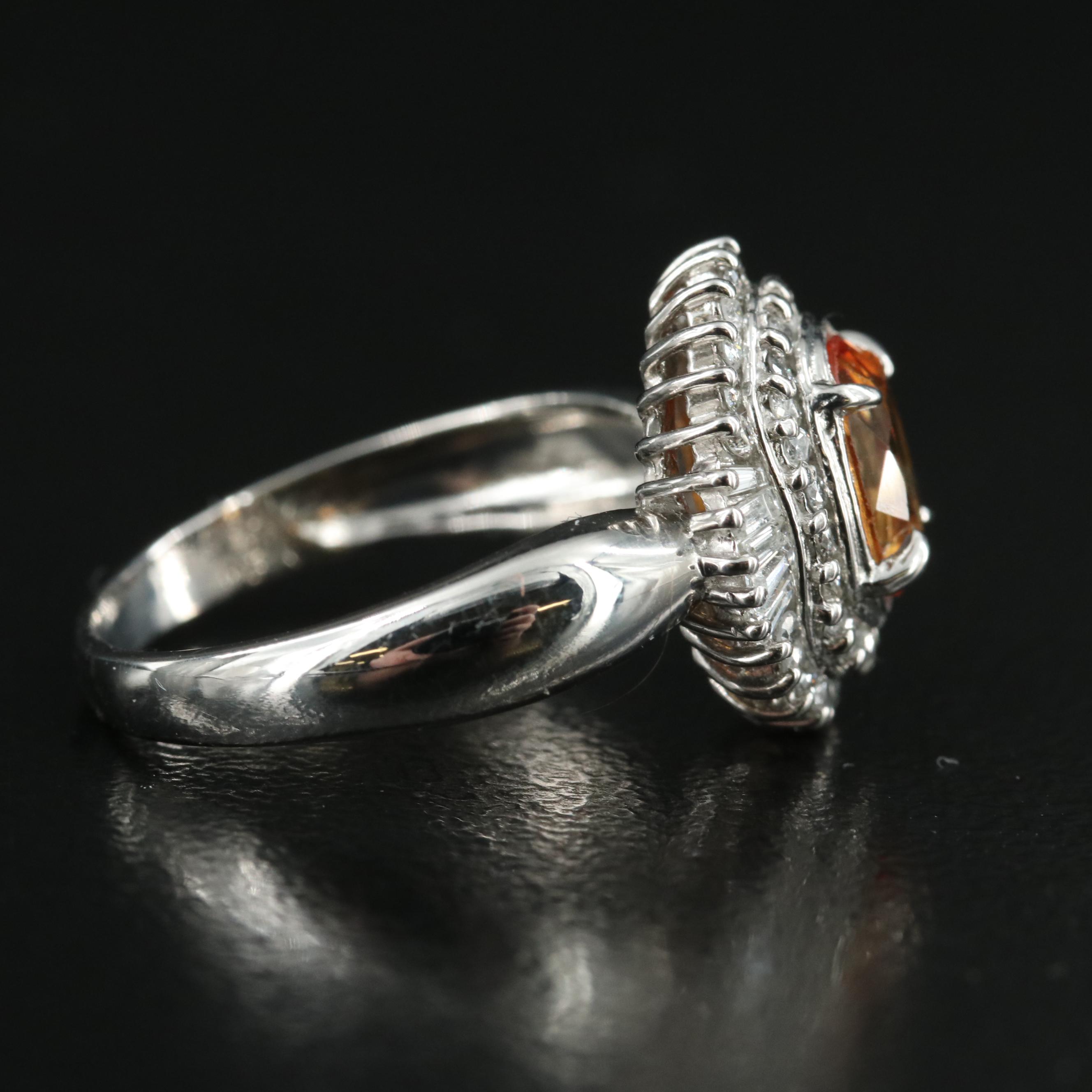 Platinum 1.39 CT Sapphire and Diamond Ring with GIA Report