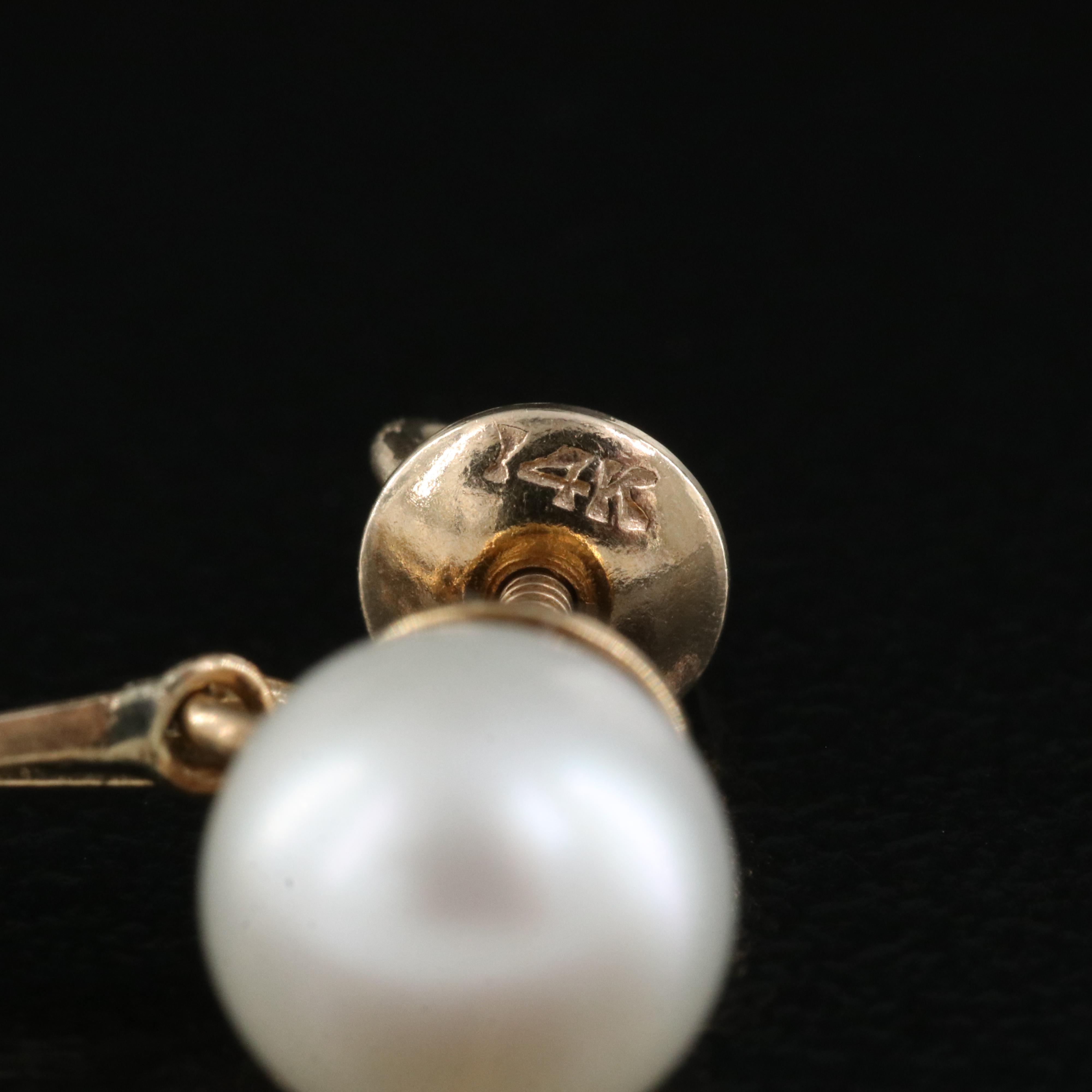 14K Pearl Earrings and Faux Pearl Ear Cuffs