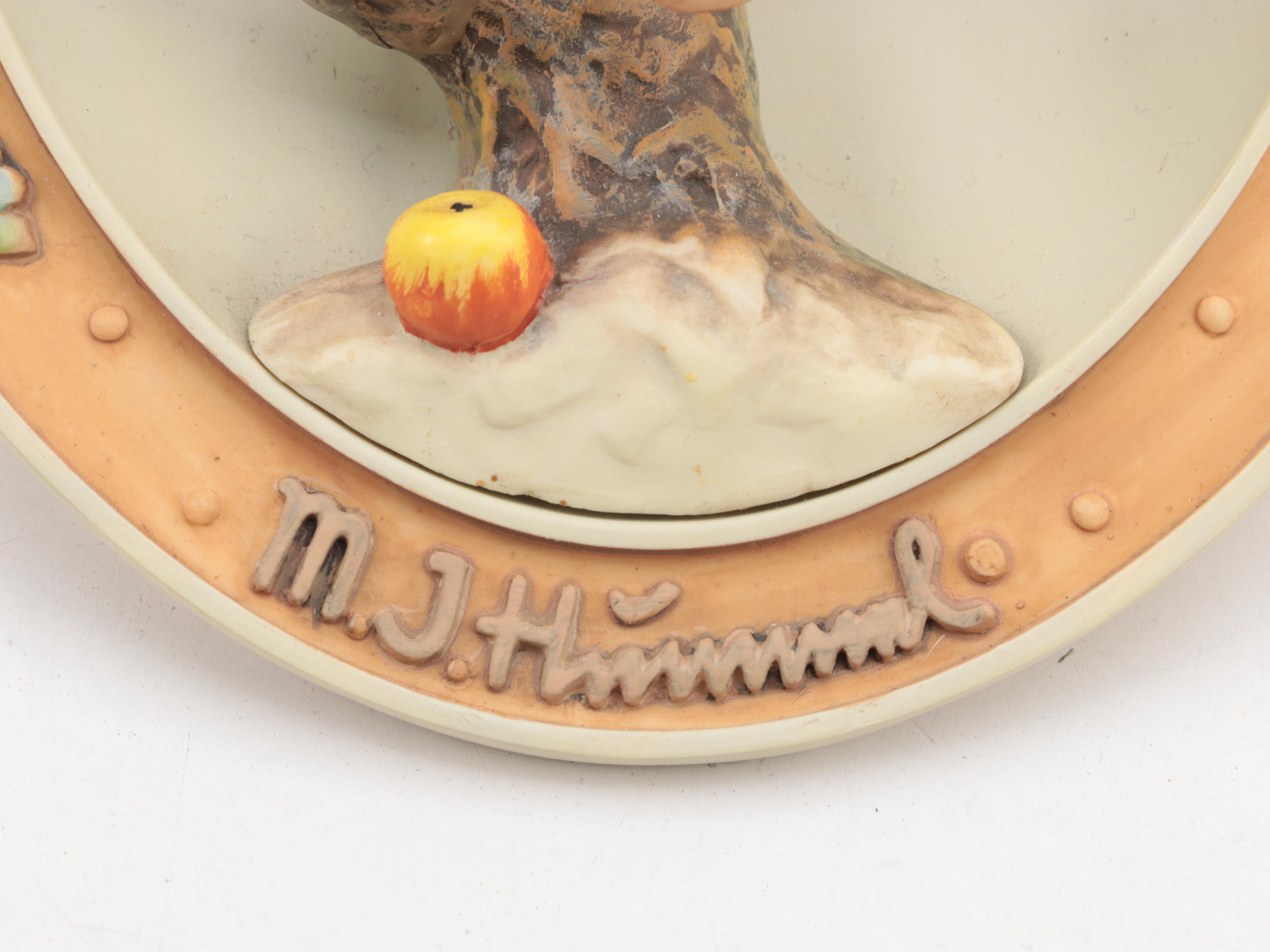 Bisque Piano Babies with Goebel Hummel "Apple Tree" Plaques