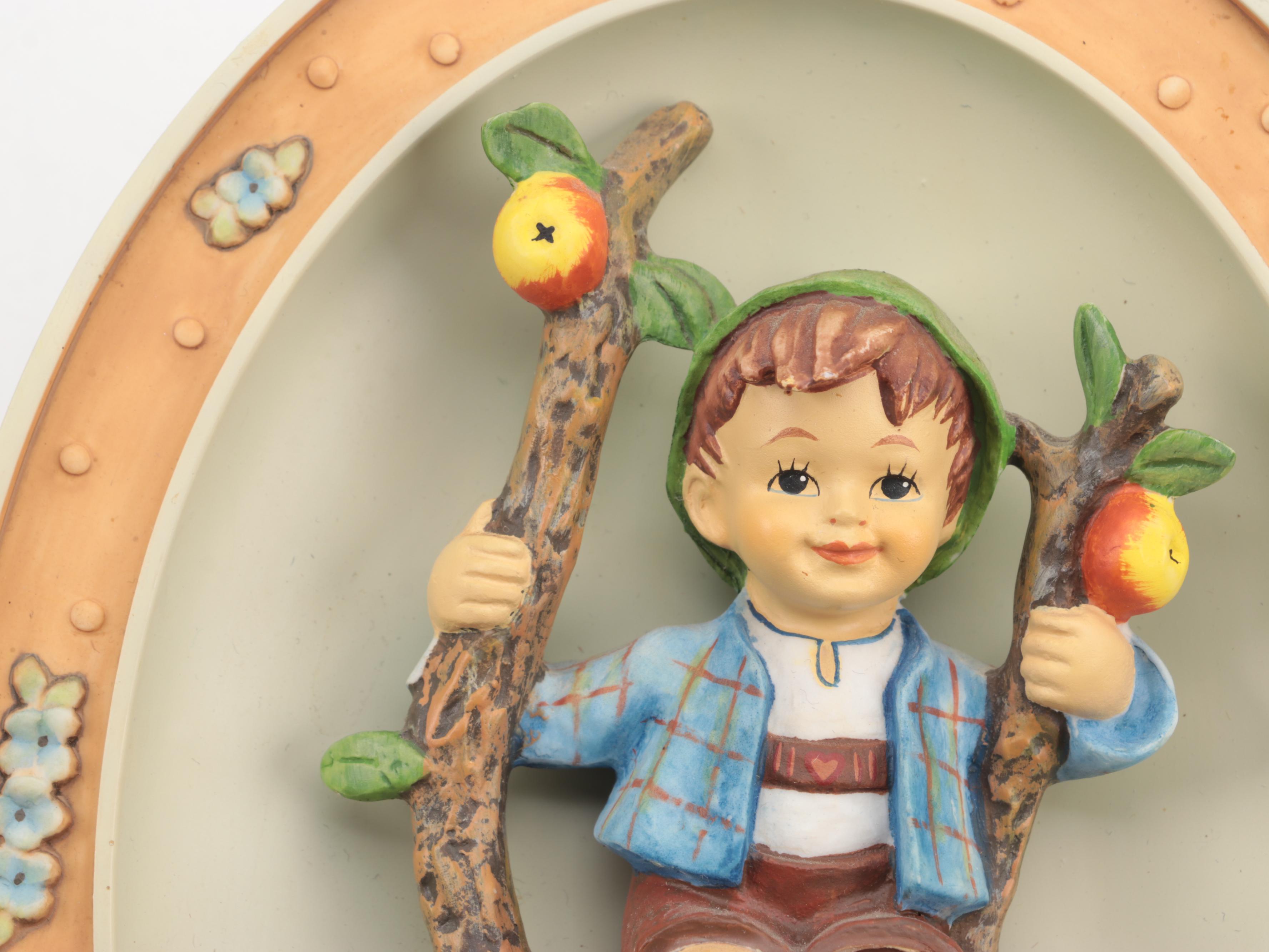 Bisque Piano Babies with Goebel Hummel "Apple Tree" Plaques