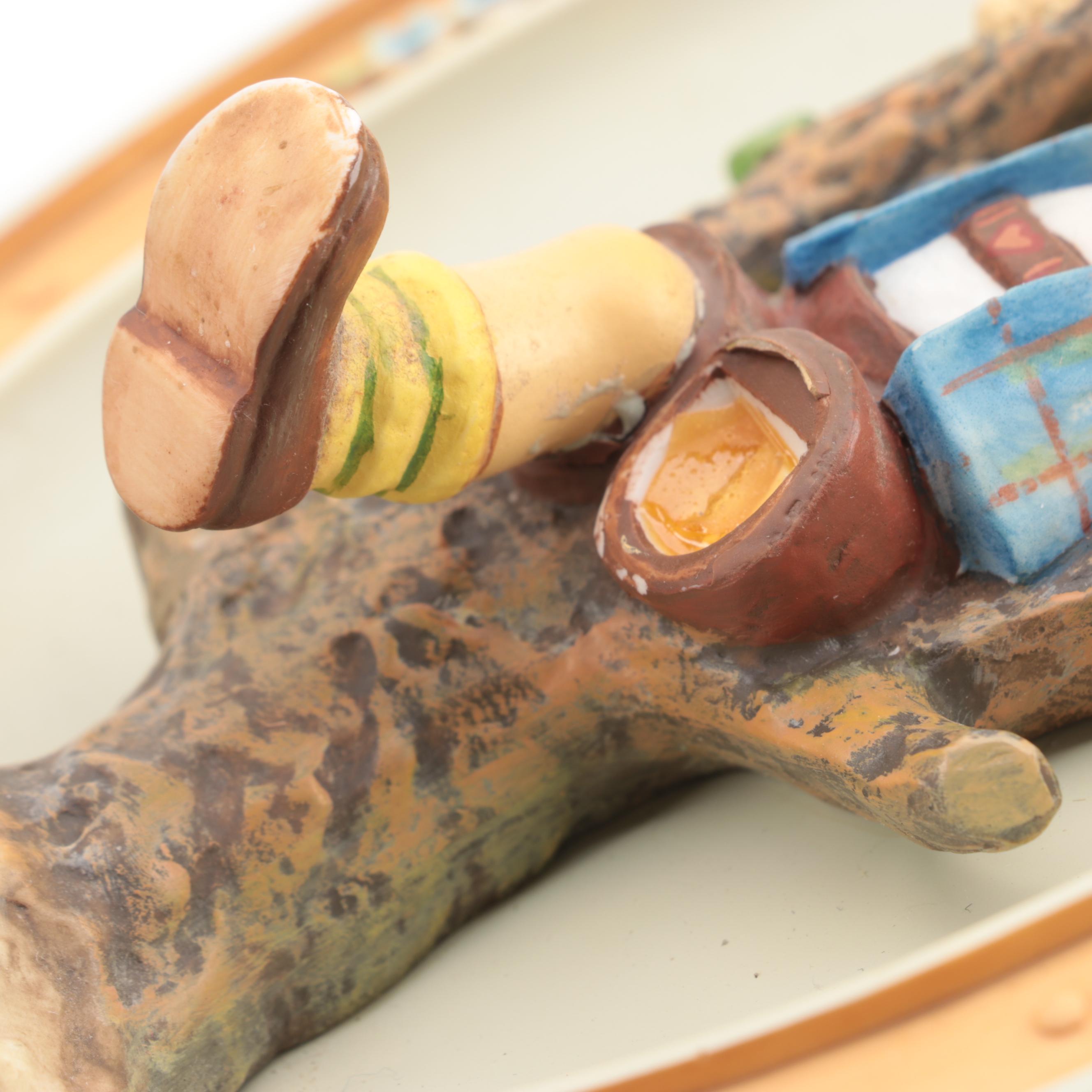 Bisque Piano Babies with Goebel Hummel "Apple Tree" Plaques