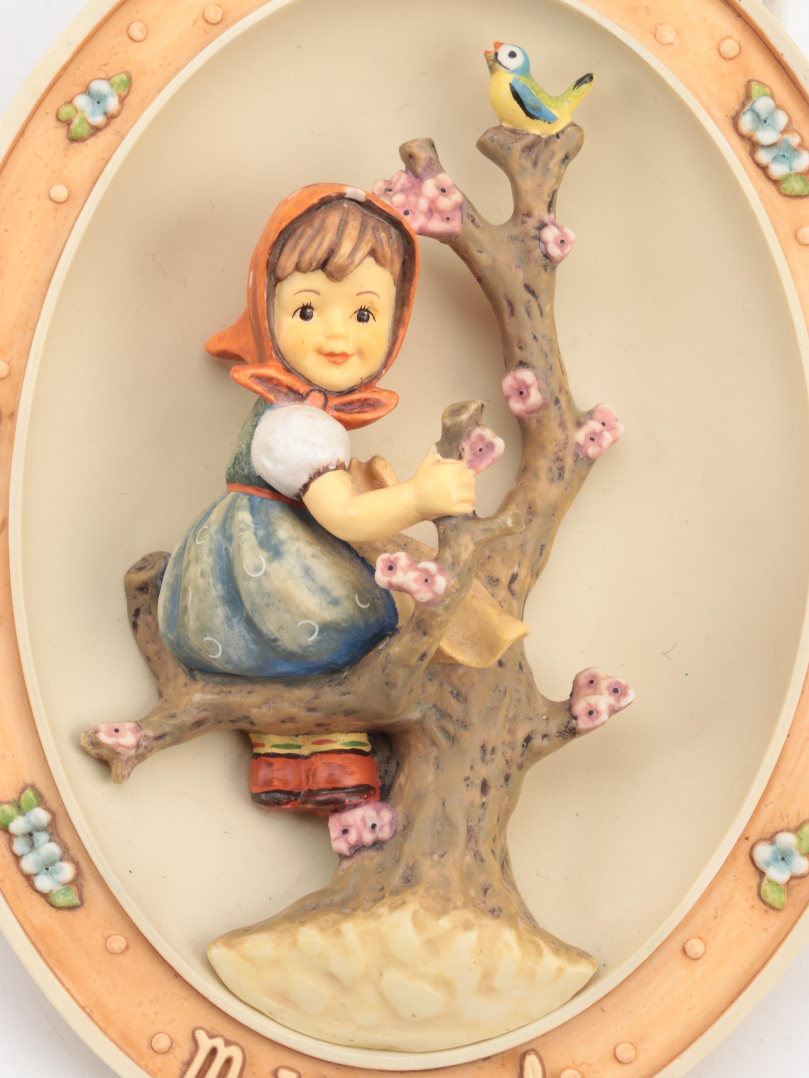 Bisque Piano Babies with Goebel Hummel "Apple Tree" Plaques