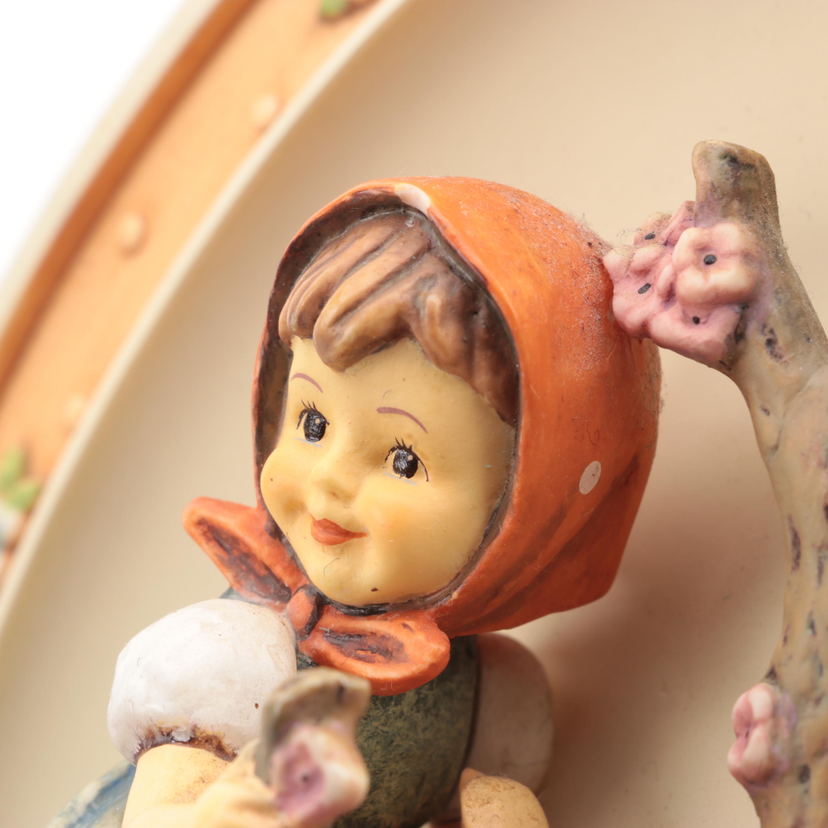 Bisque Piano Babies with Goebel Hummel "Apple Tree" Plaques