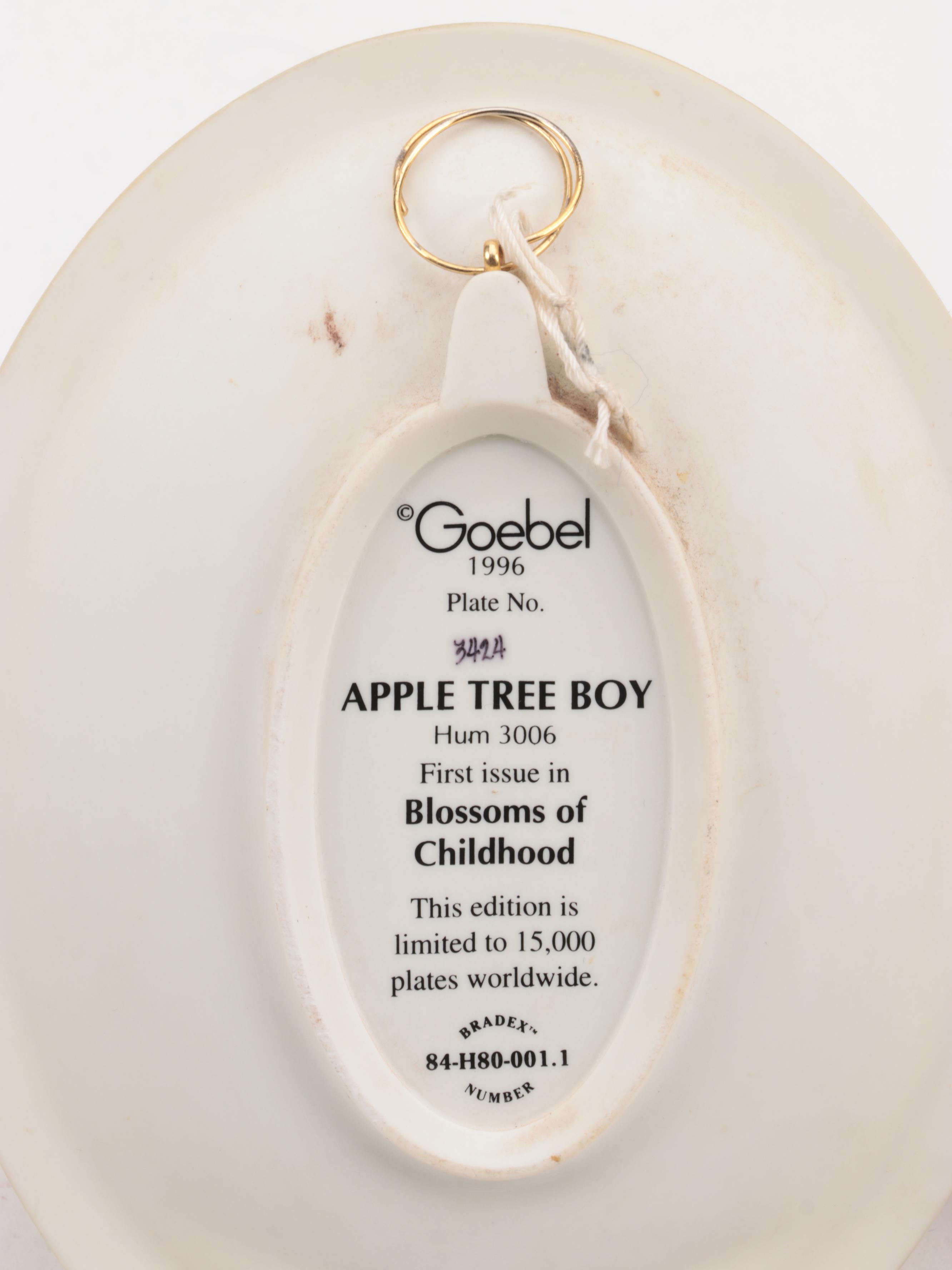 Bisque Piano Babies with Goebel Hummel "Apple Tree" Plaques