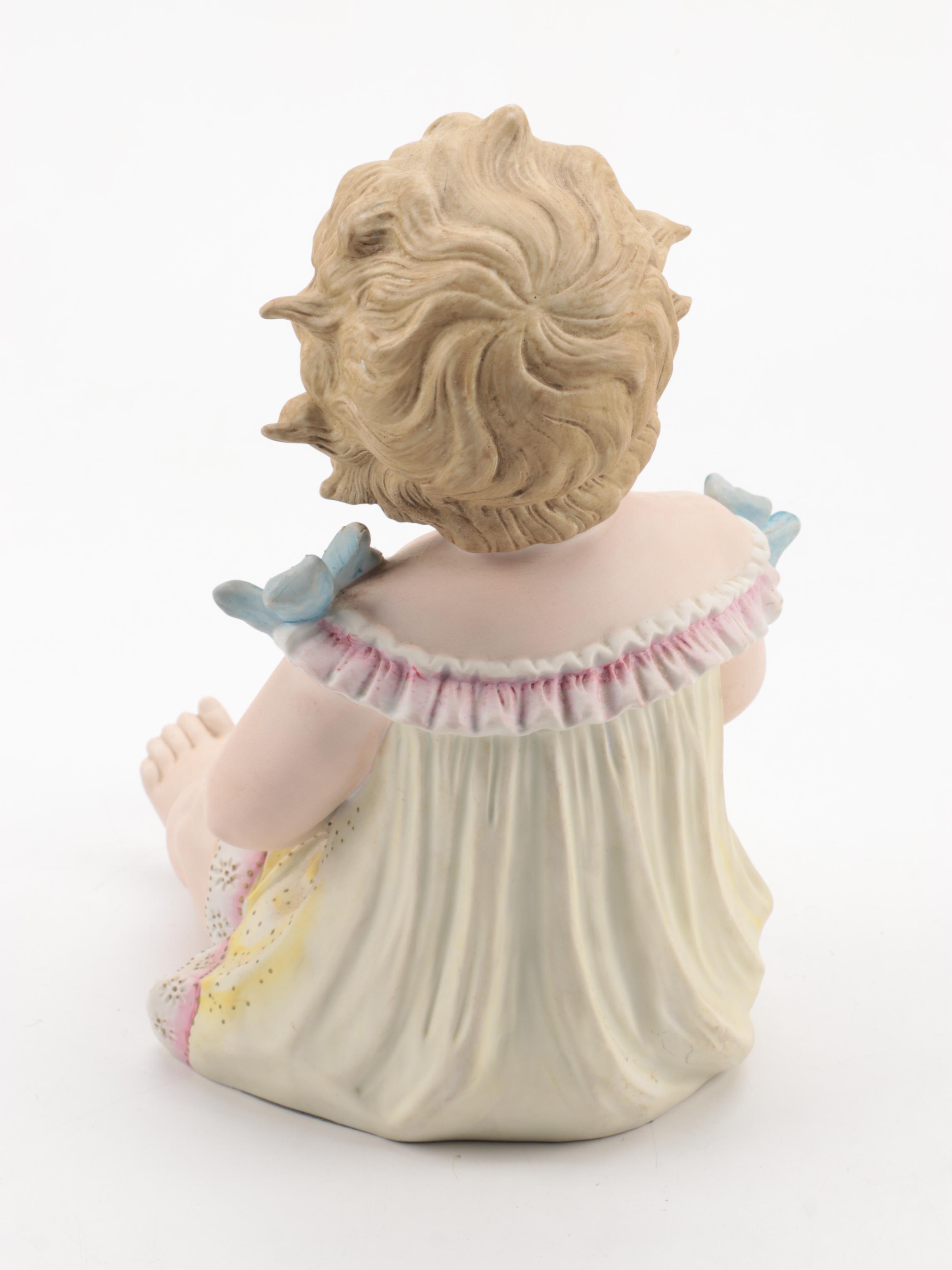 Bisque Piano Babies with Goebel Hummel "Apple Tree" Plaques